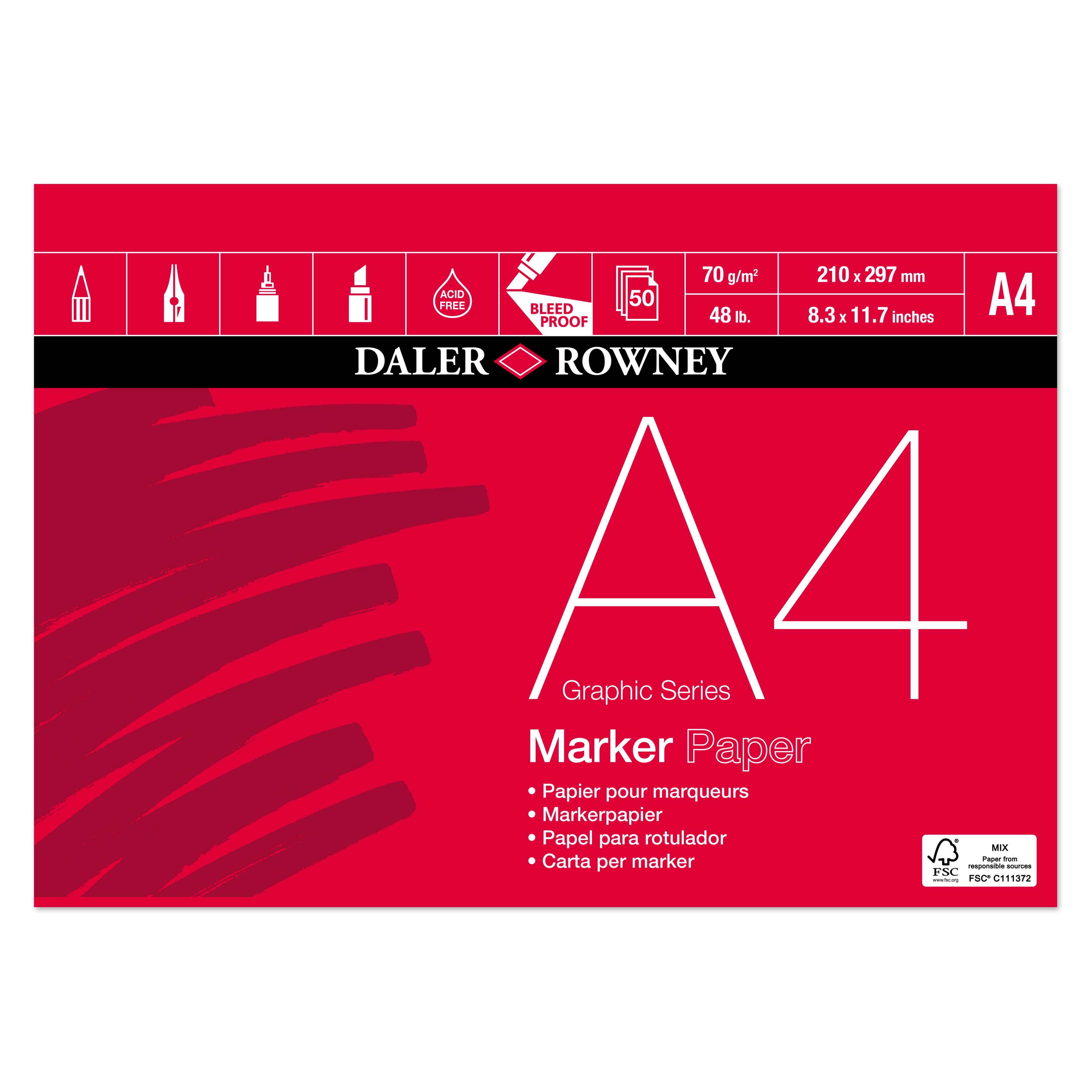 Daler-Rowney Graphic Series Marker Pad A4 - 70gsm
