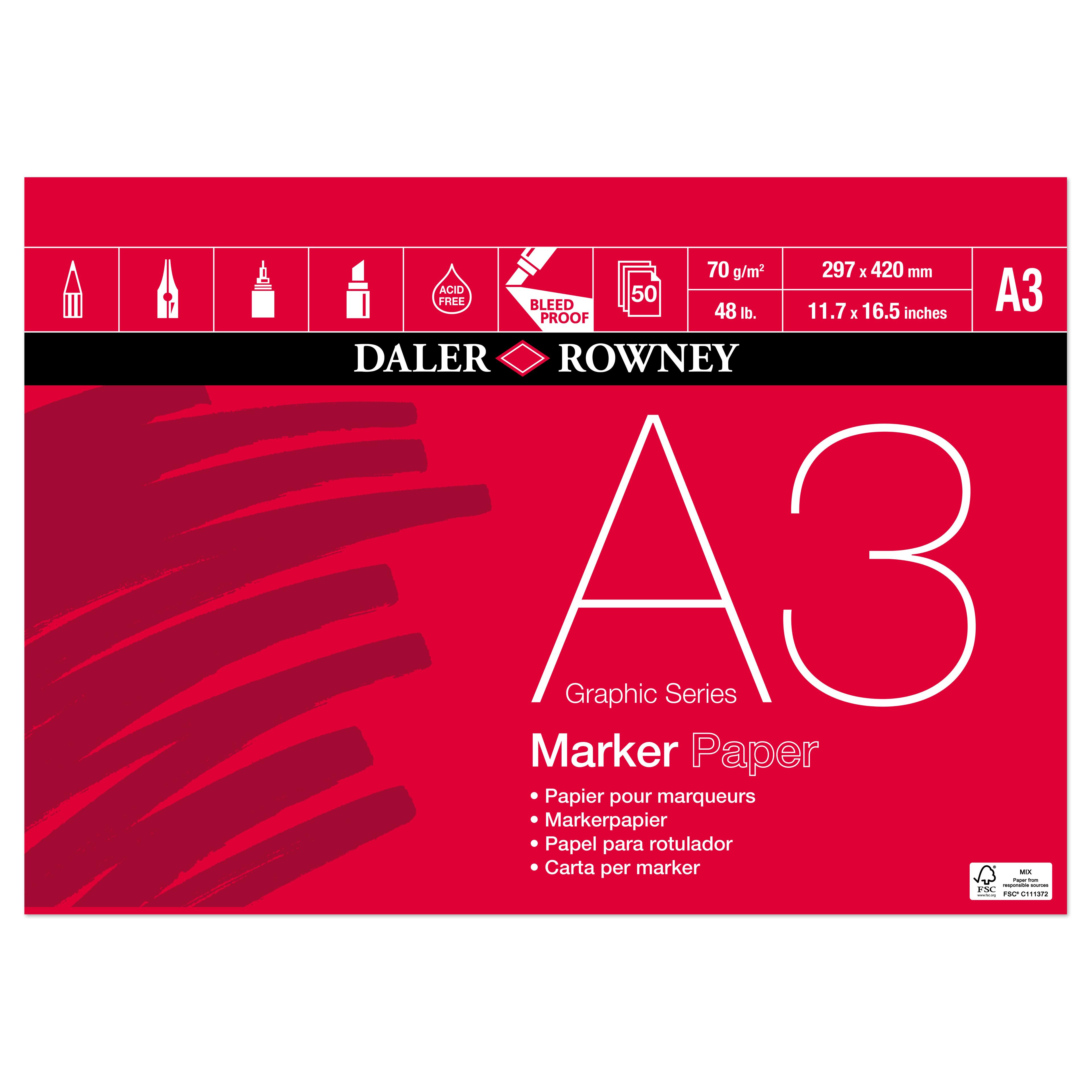 Daler-Rowney Graphic Series Marker pad A3 - 70gsm