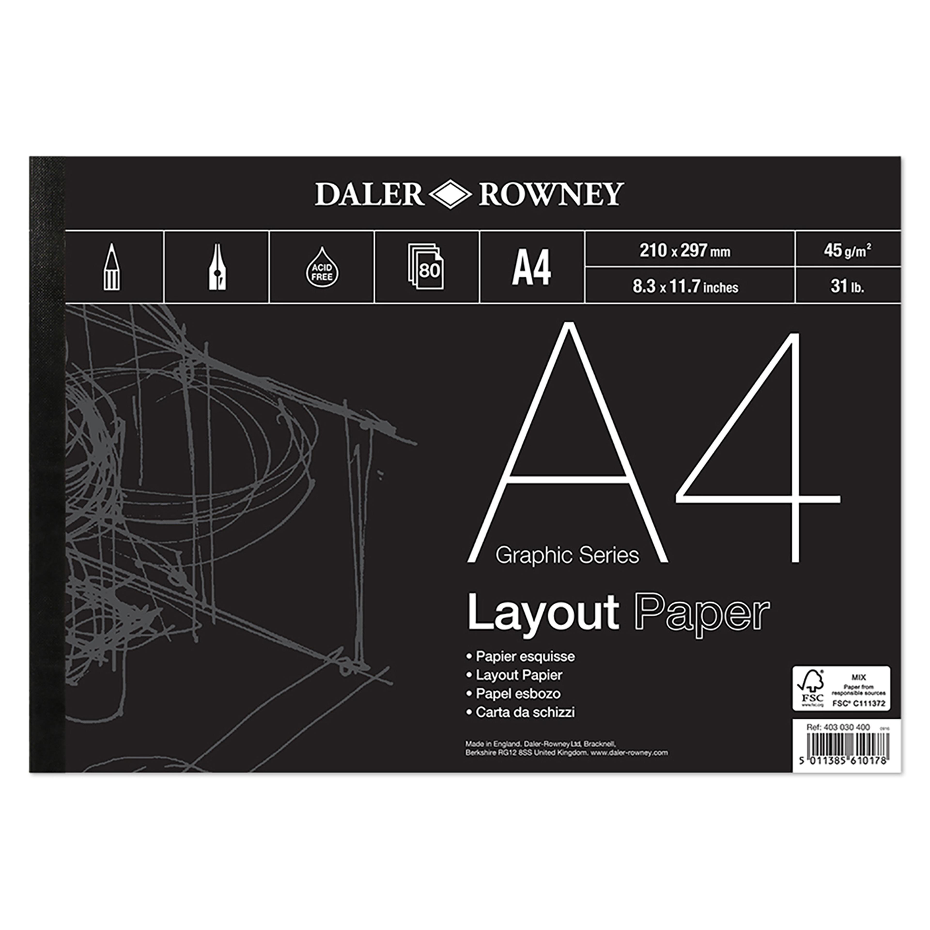 Daler-Rowney Graphic Series Layout Pad A4 - 45gsm