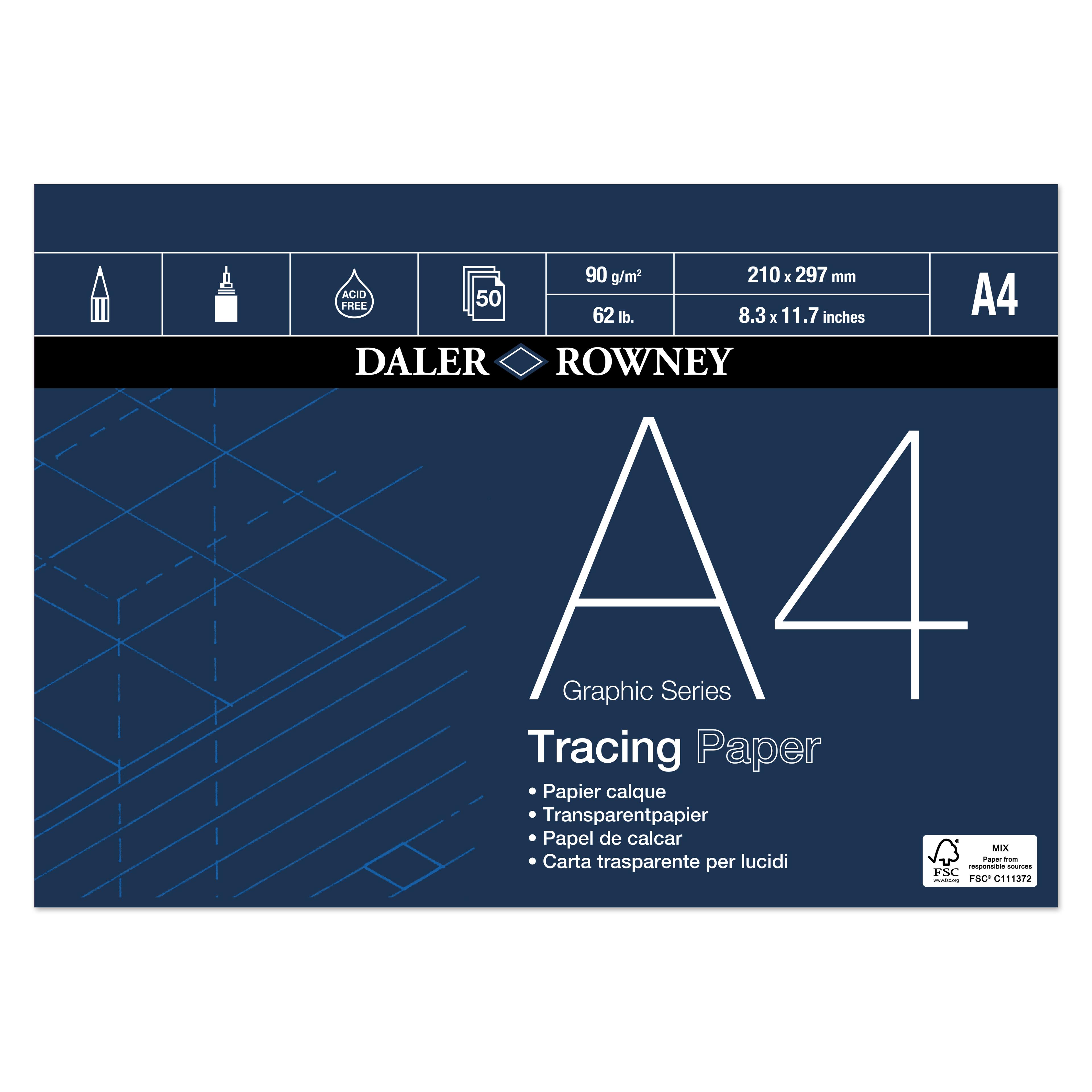 Daler-Rowney Graphic Series Tracing pad A4 - 90gsm