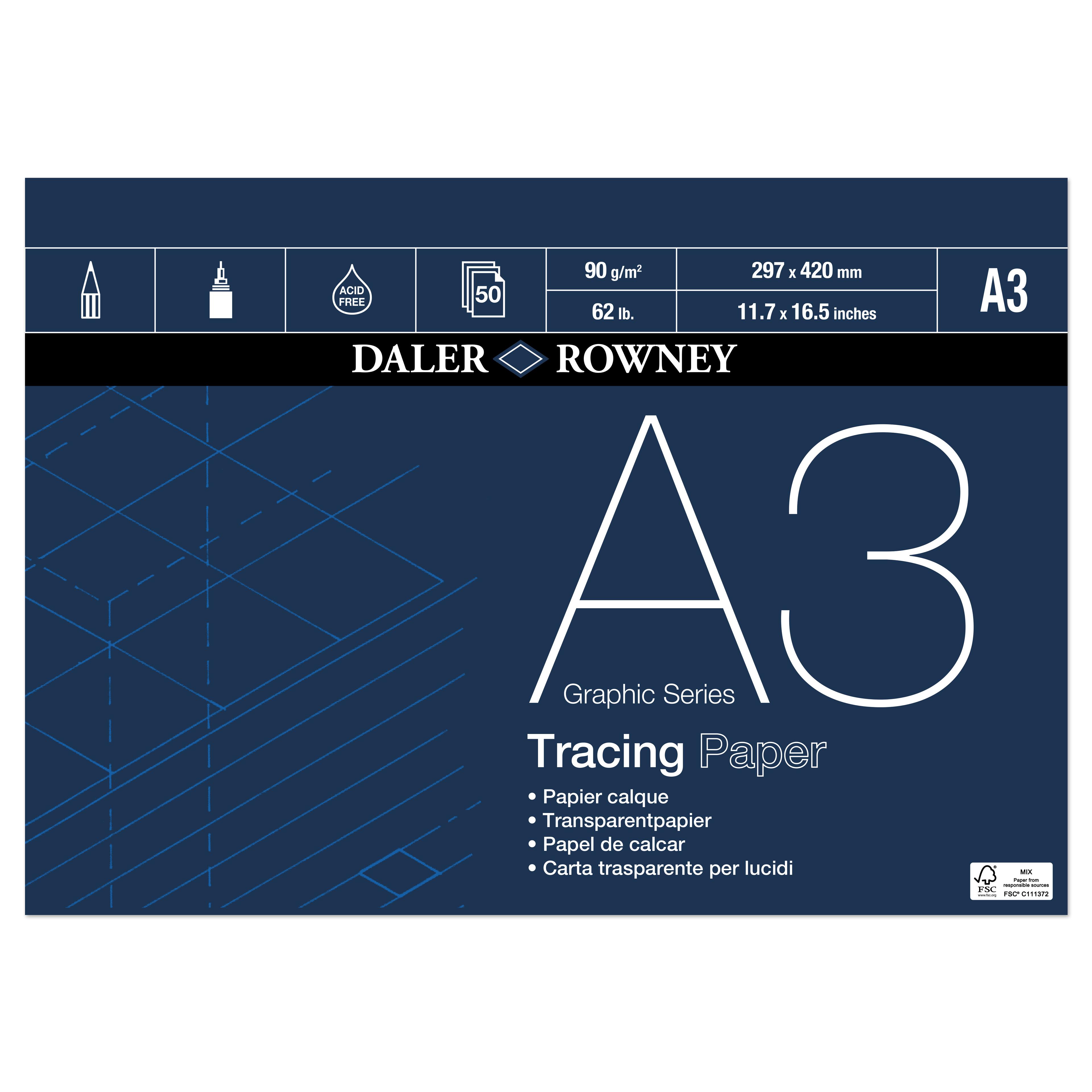Daler-Rowney Graphic Series Tracing Pad A3 - 90gsm