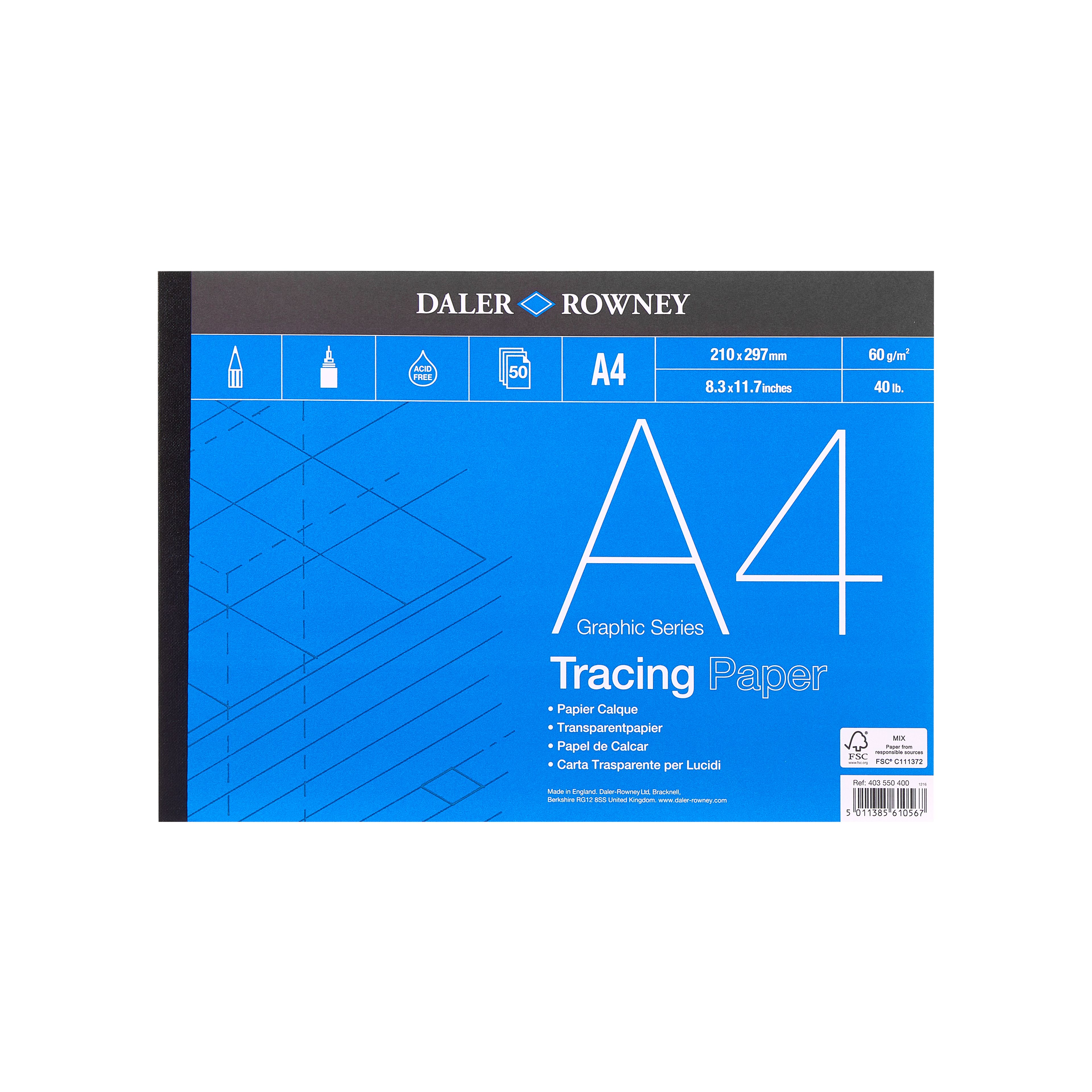 Daler-Rowney Graphic Series Tracing Pad A4 - 60gsm