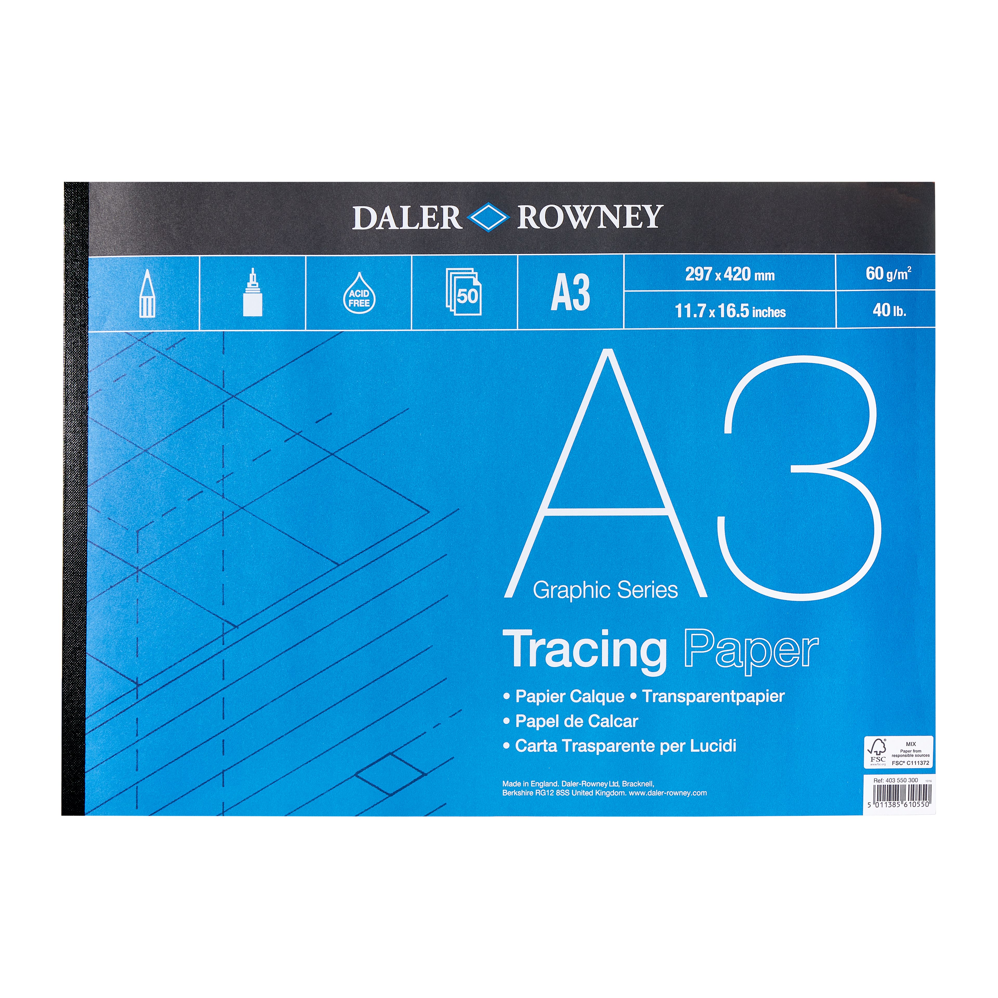 Daler-Rowney Graphic Series Tracing Pad A3 - 60gsm