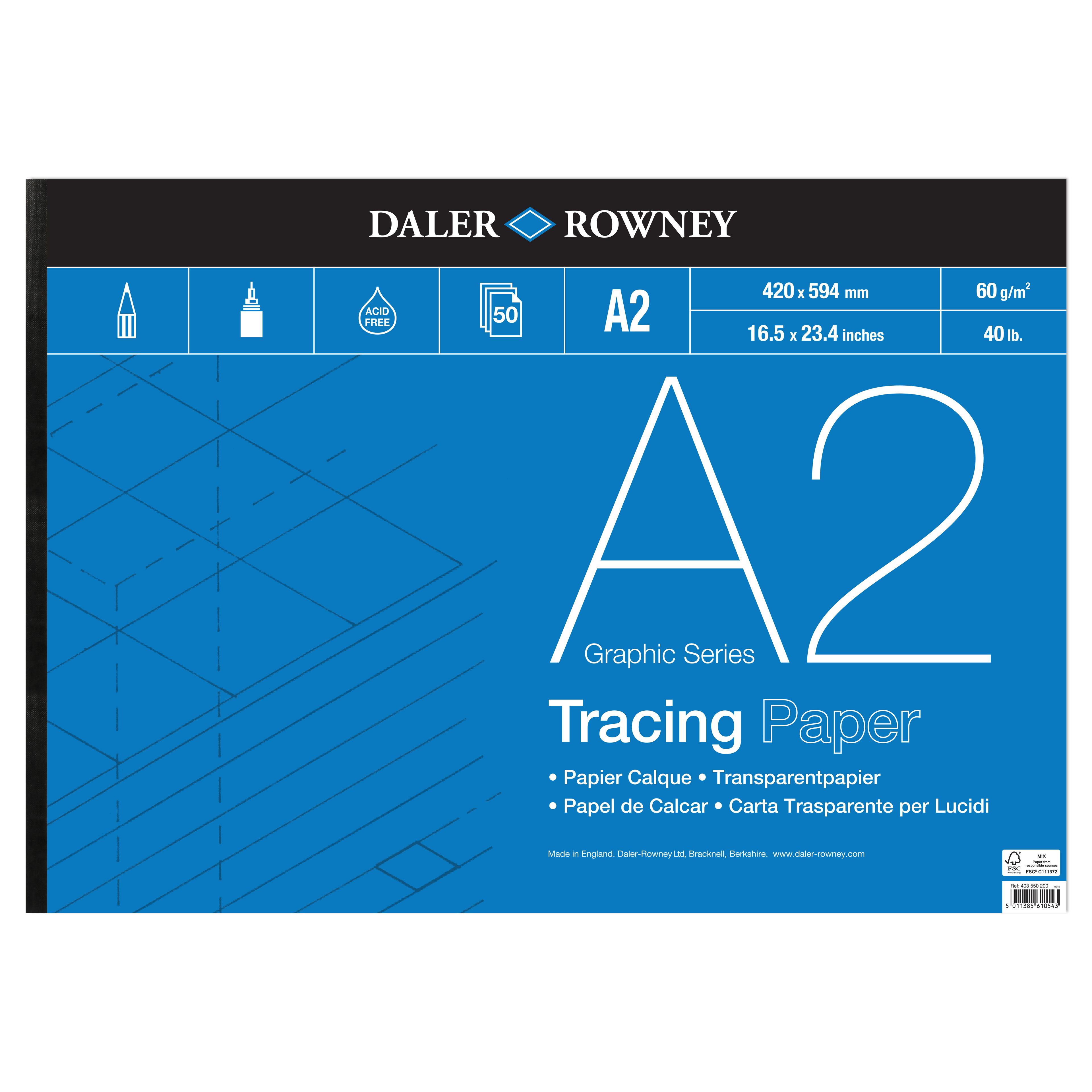 Daler-Rowney Graphic Series Tracing pad A2 - 60gsm