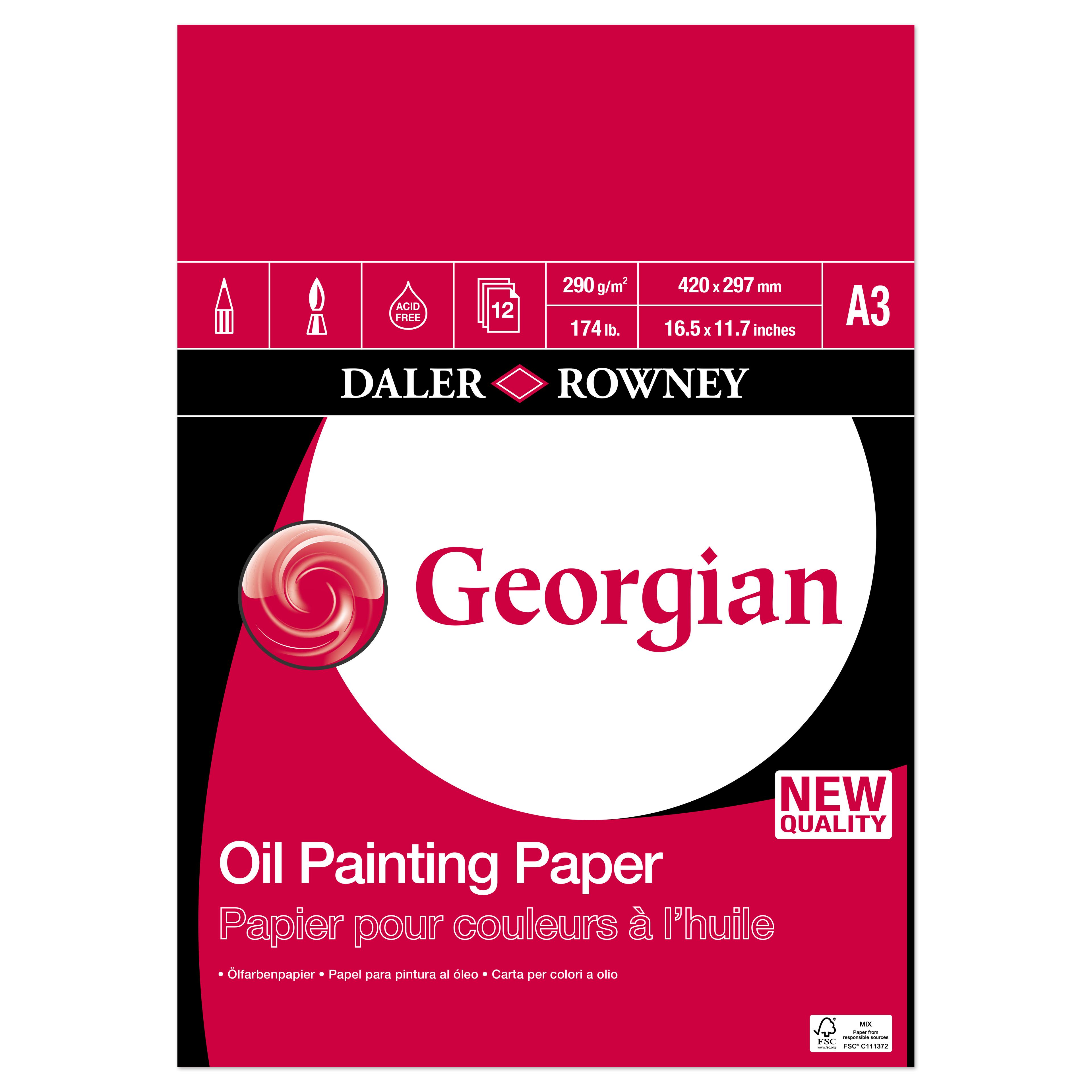 Daler-Rowney Georgian Oil , A3/11.7x16.5in - 290gsm linen textured paper pad