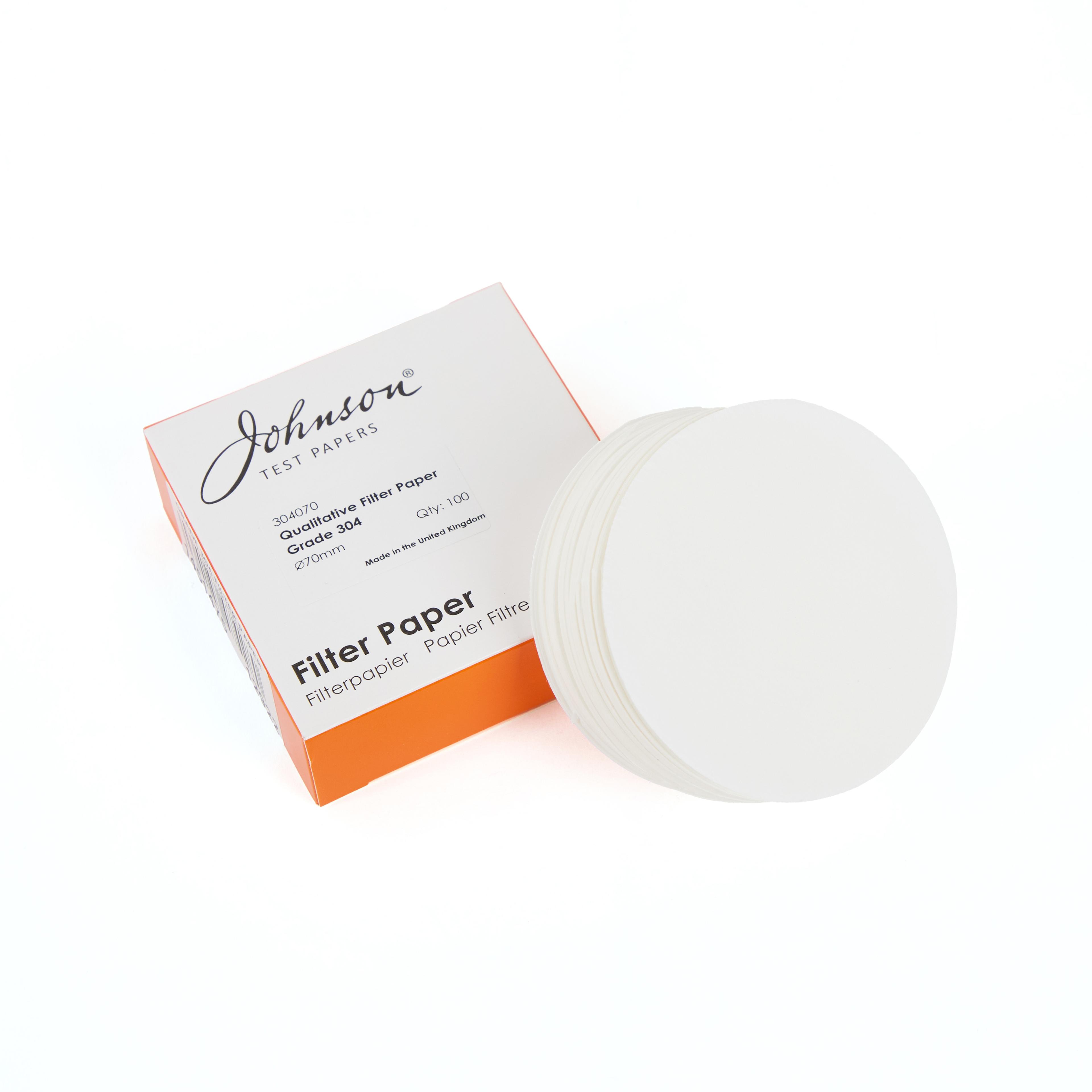 Johnson Grade 304(No1) Qualitative Filter Papers - 70mm - Pack of 100