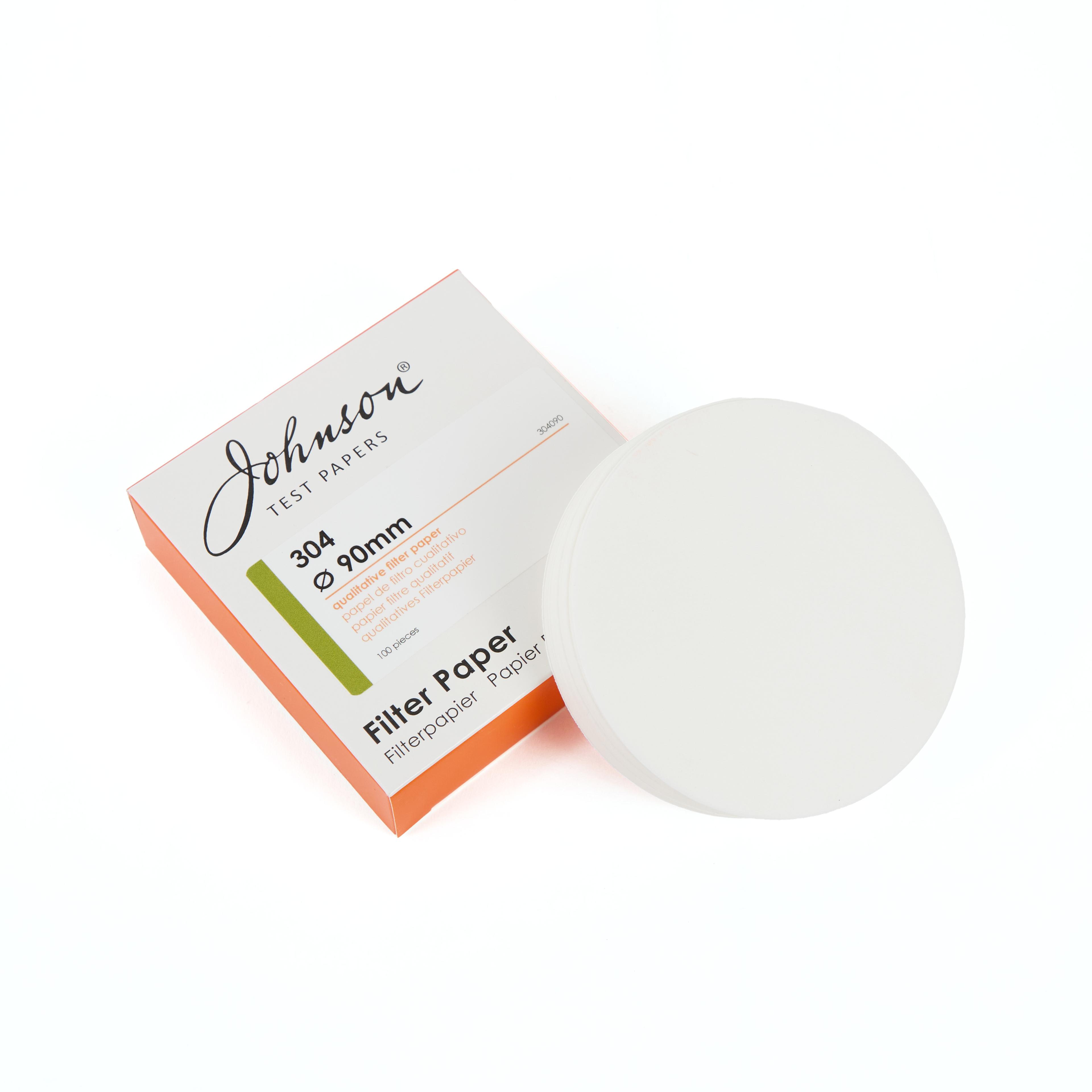 Johnson Grade 304(No1) Qualitative Filter Papers - 90mm - Pack of 100