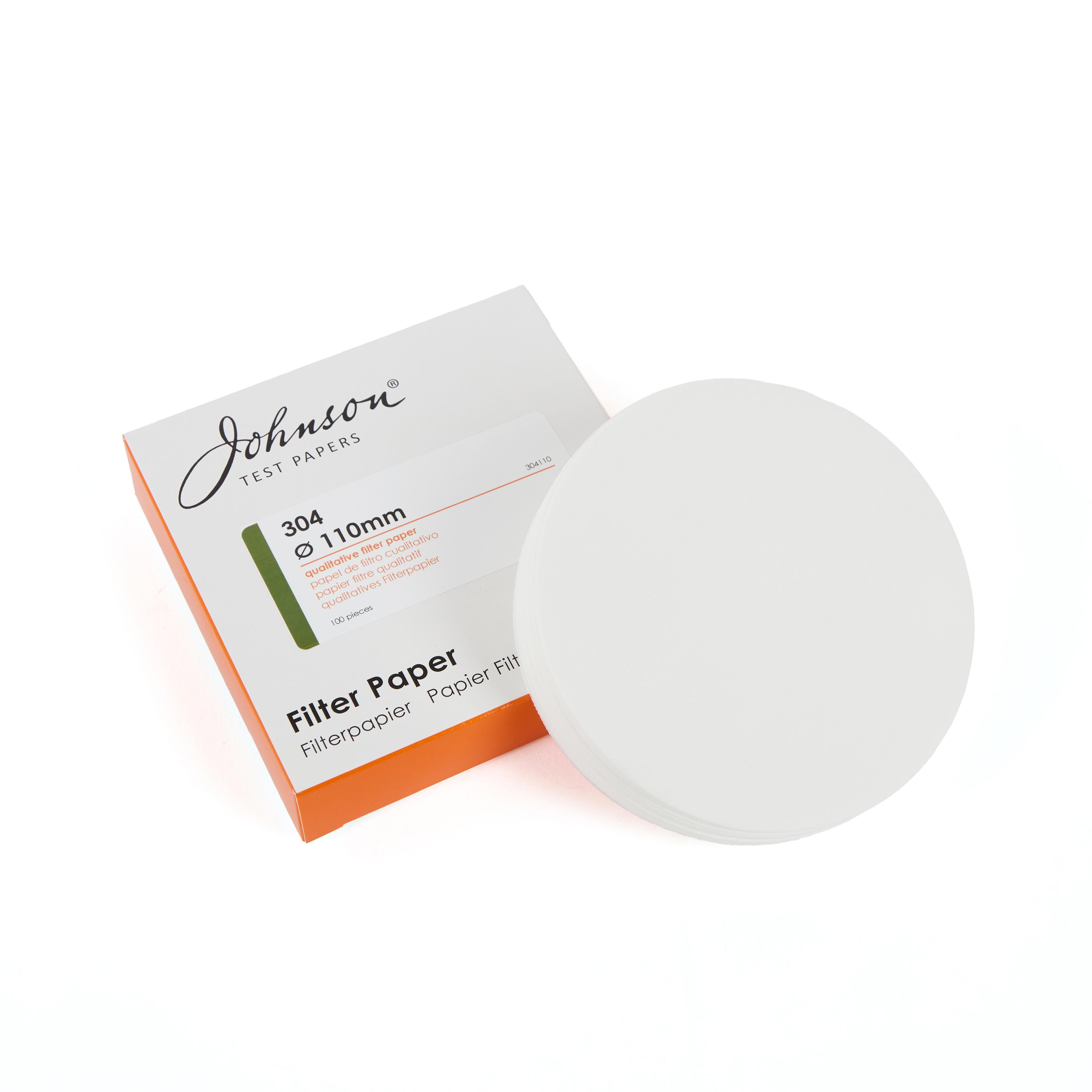 Johnson Grade 304(No1) Qualitative Filter Papers - 110mm - Pack of 100