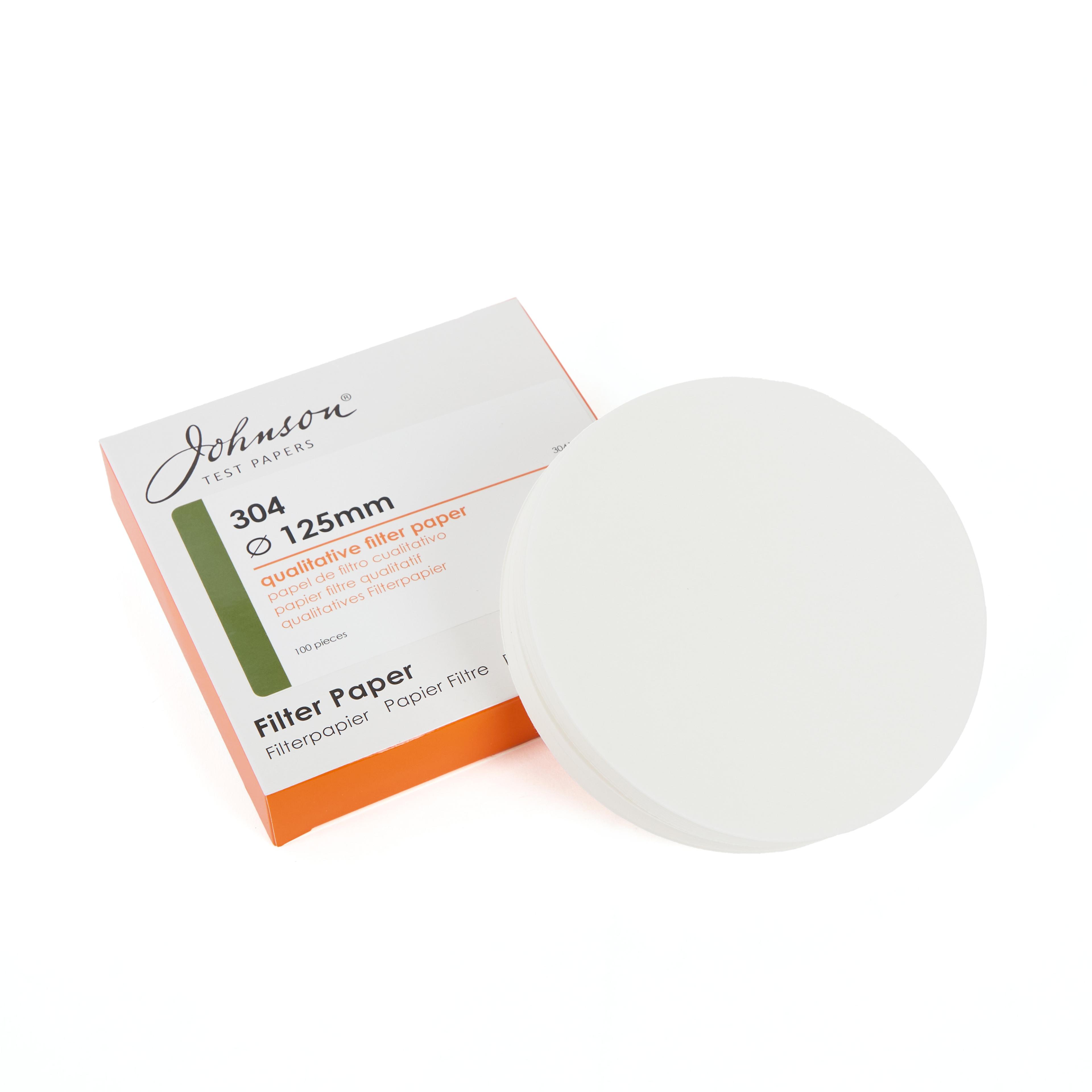 Johnson Grade 304(No1) Qualitative Filter Papers - 125mm - Pack of 100
