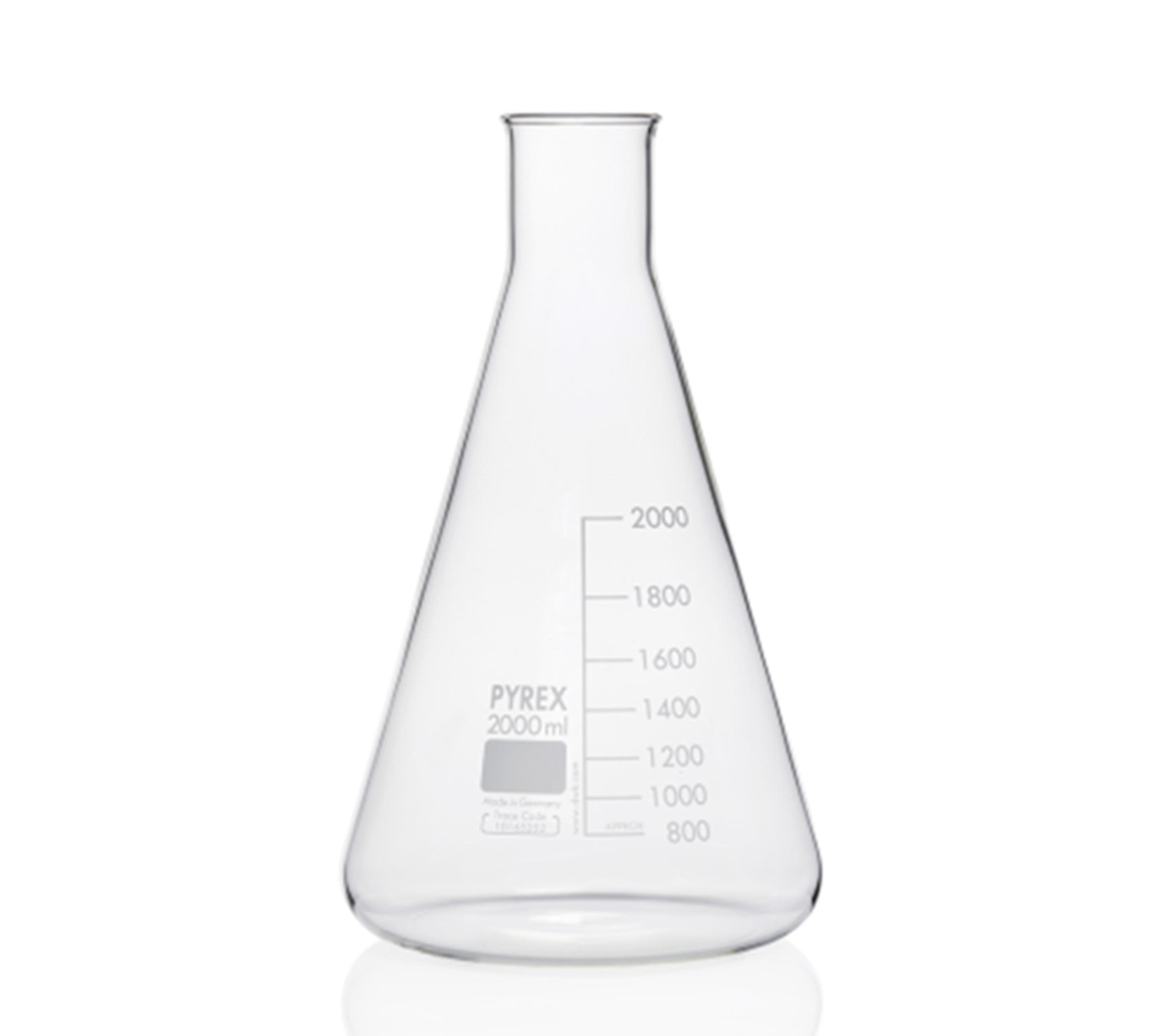 Pyrex Narrow Neck Erlenmeyer Conical Flask - 2000ml - Pack of 10