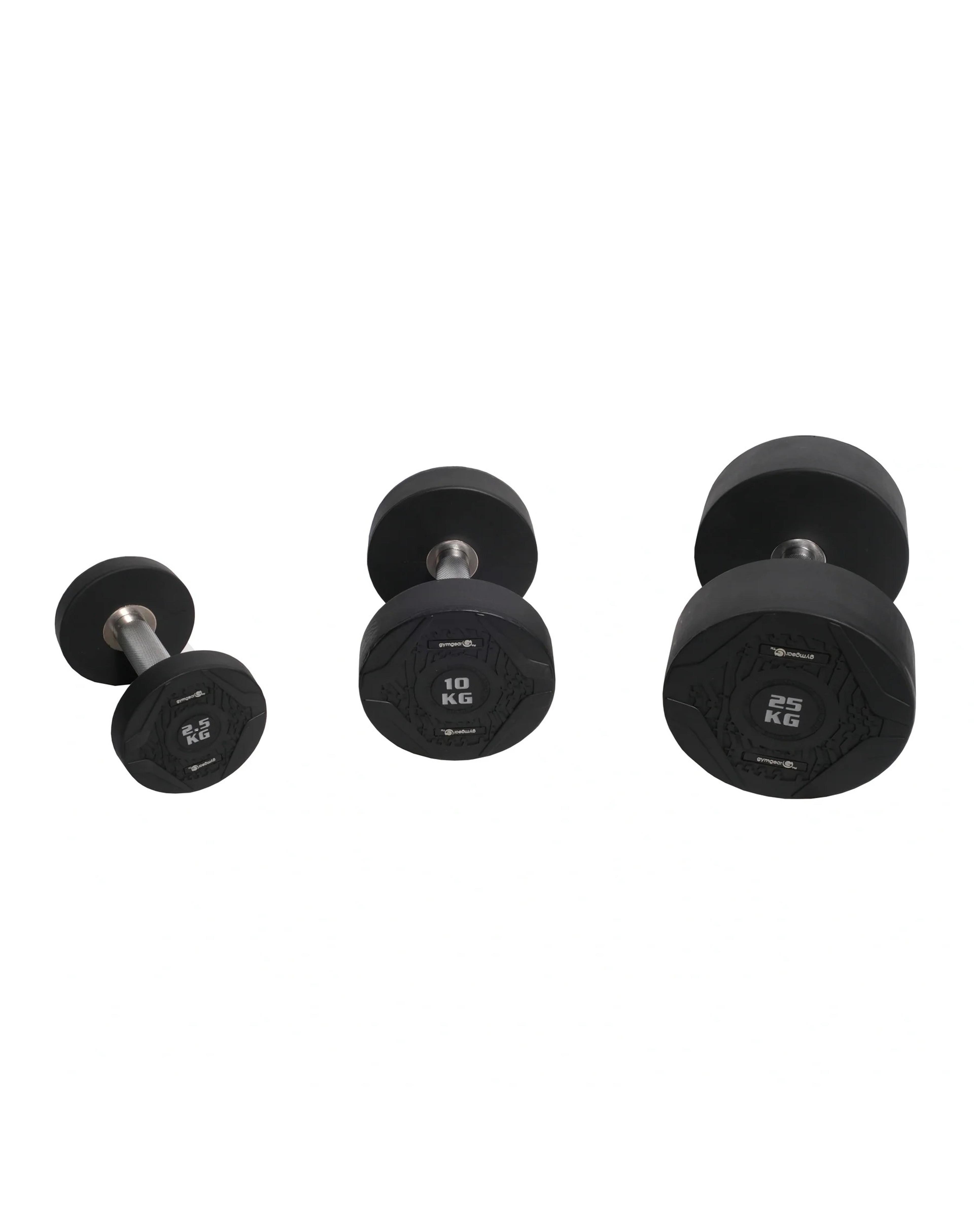 Gym Gear - 1 to 10kg Pro Rubber Dumbbell Set (10 Pairs)