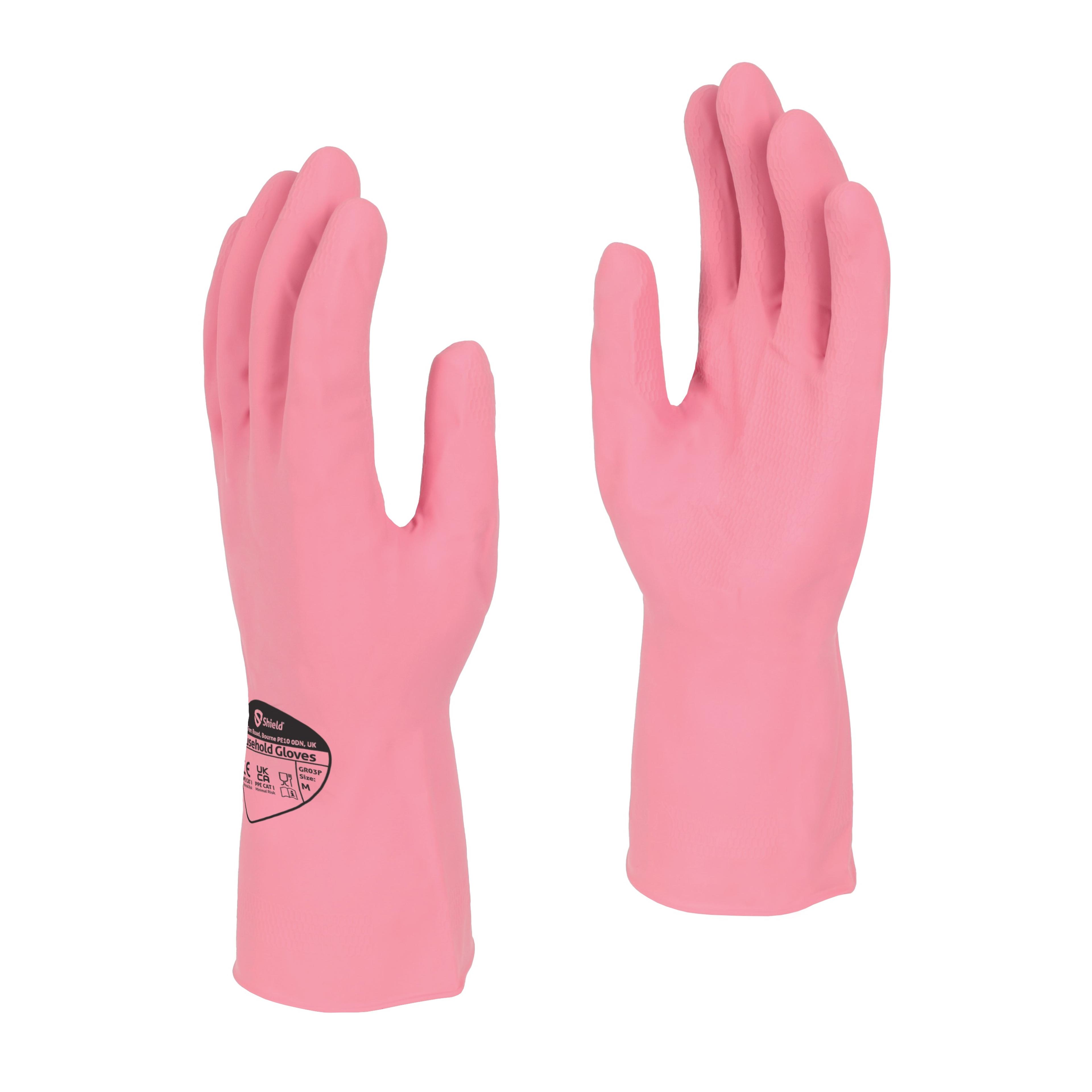 Polyco Medium Pink General Purpose Rubber Gloves - Pair