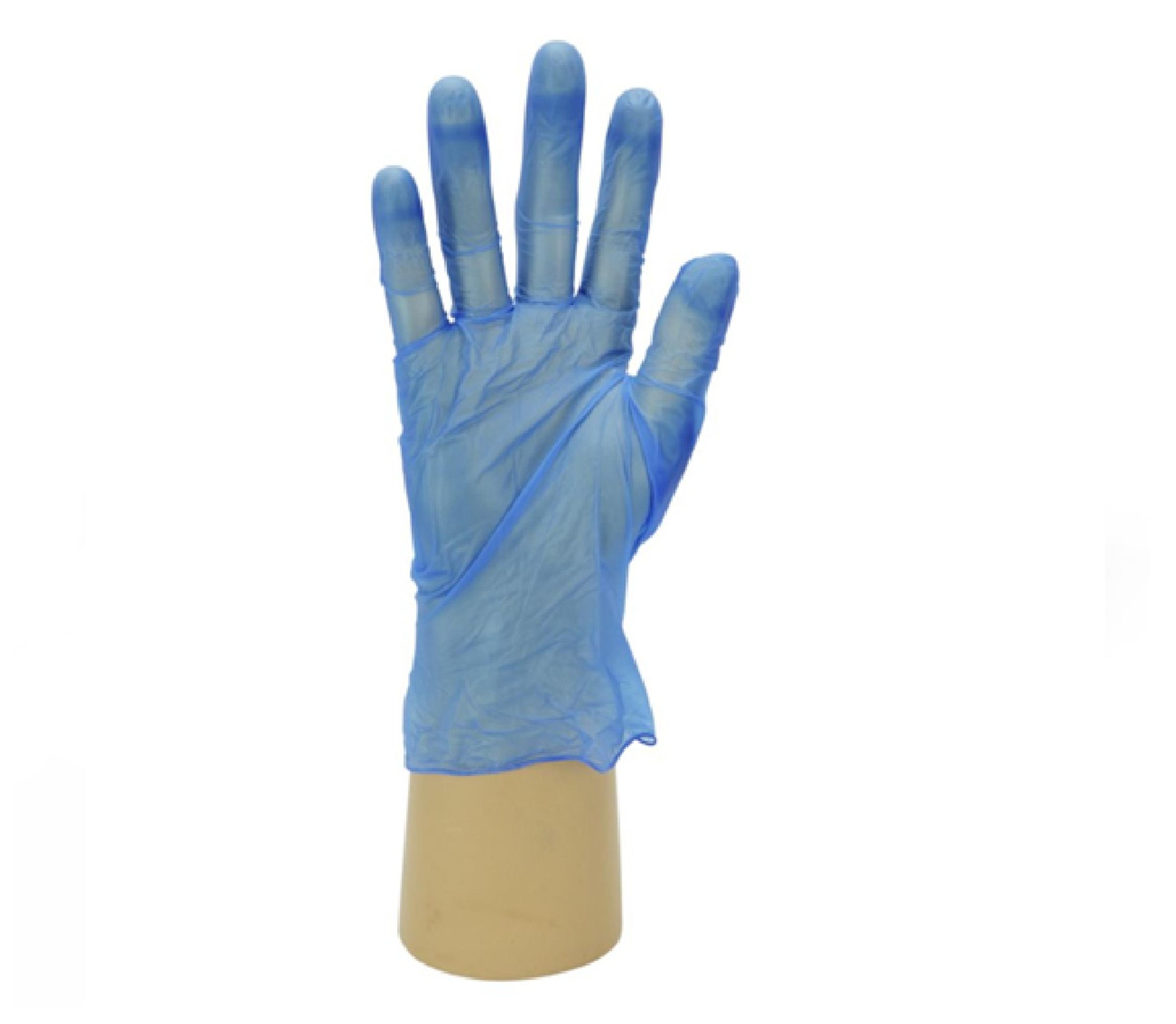 Polyco Medium Blue Powdered Latex Disposable Gloves - Pack of 100