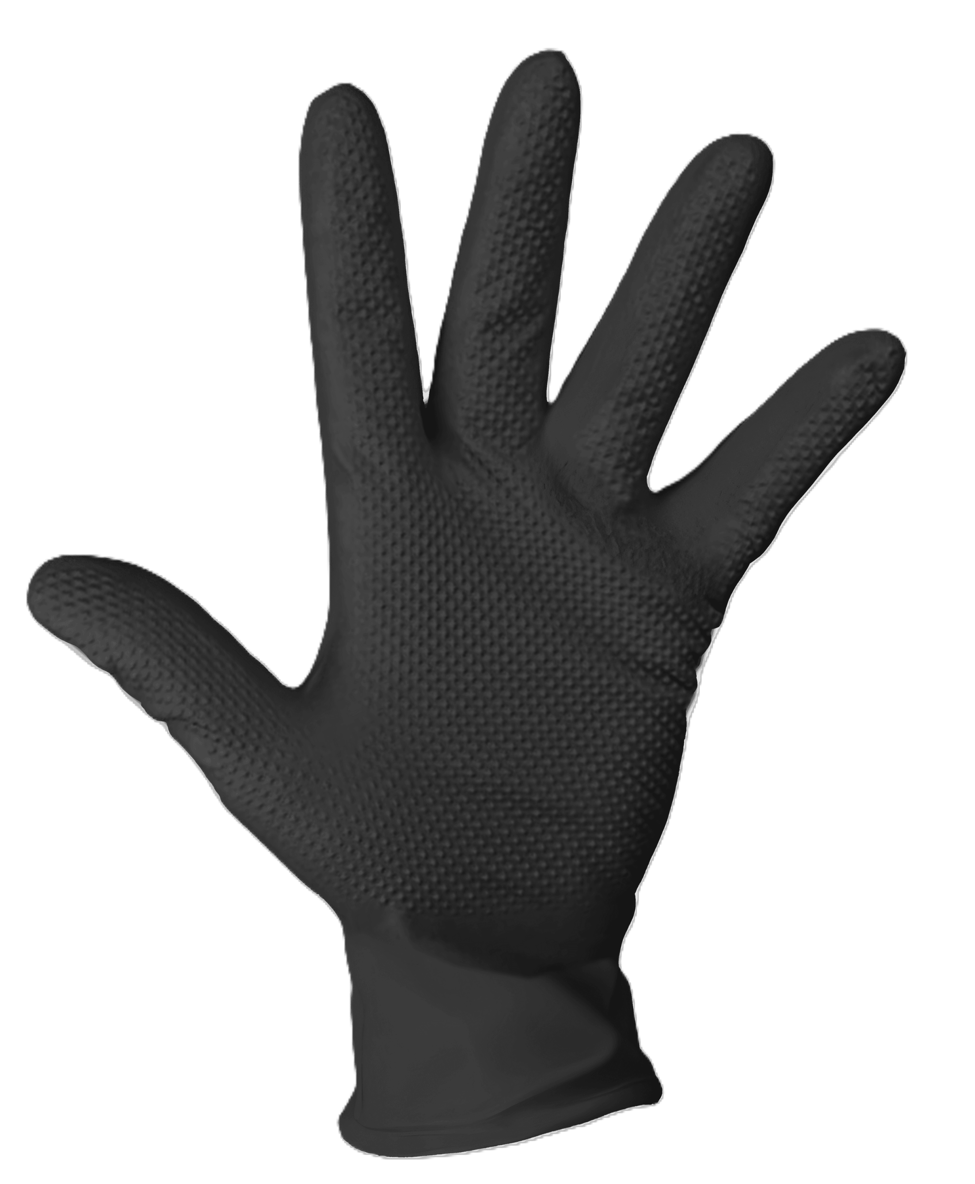 PowerHold Black Diamond Grip Nitrile Gloves Box 100 - Large