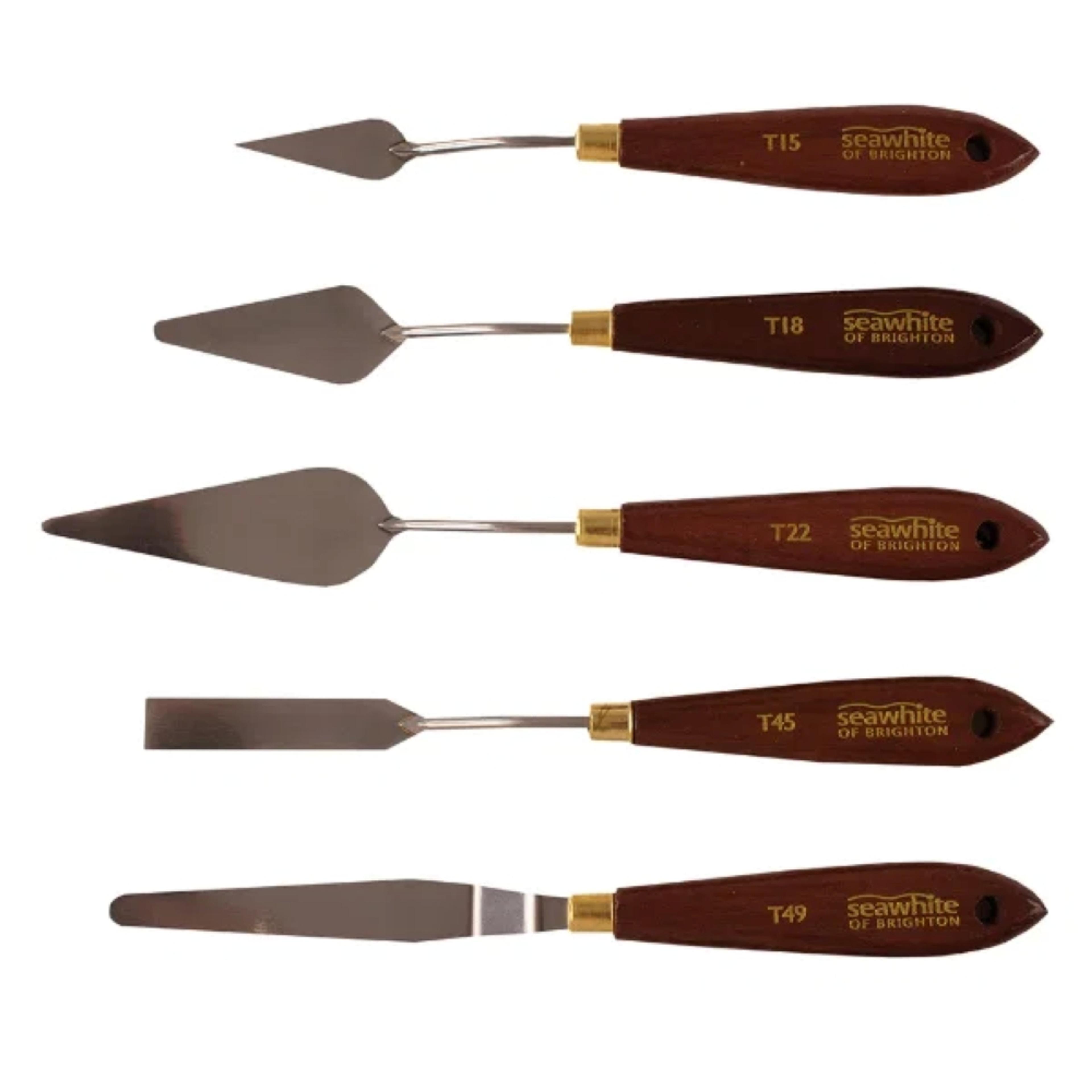 Seawhite Wooden Palette Knife - Set of 5