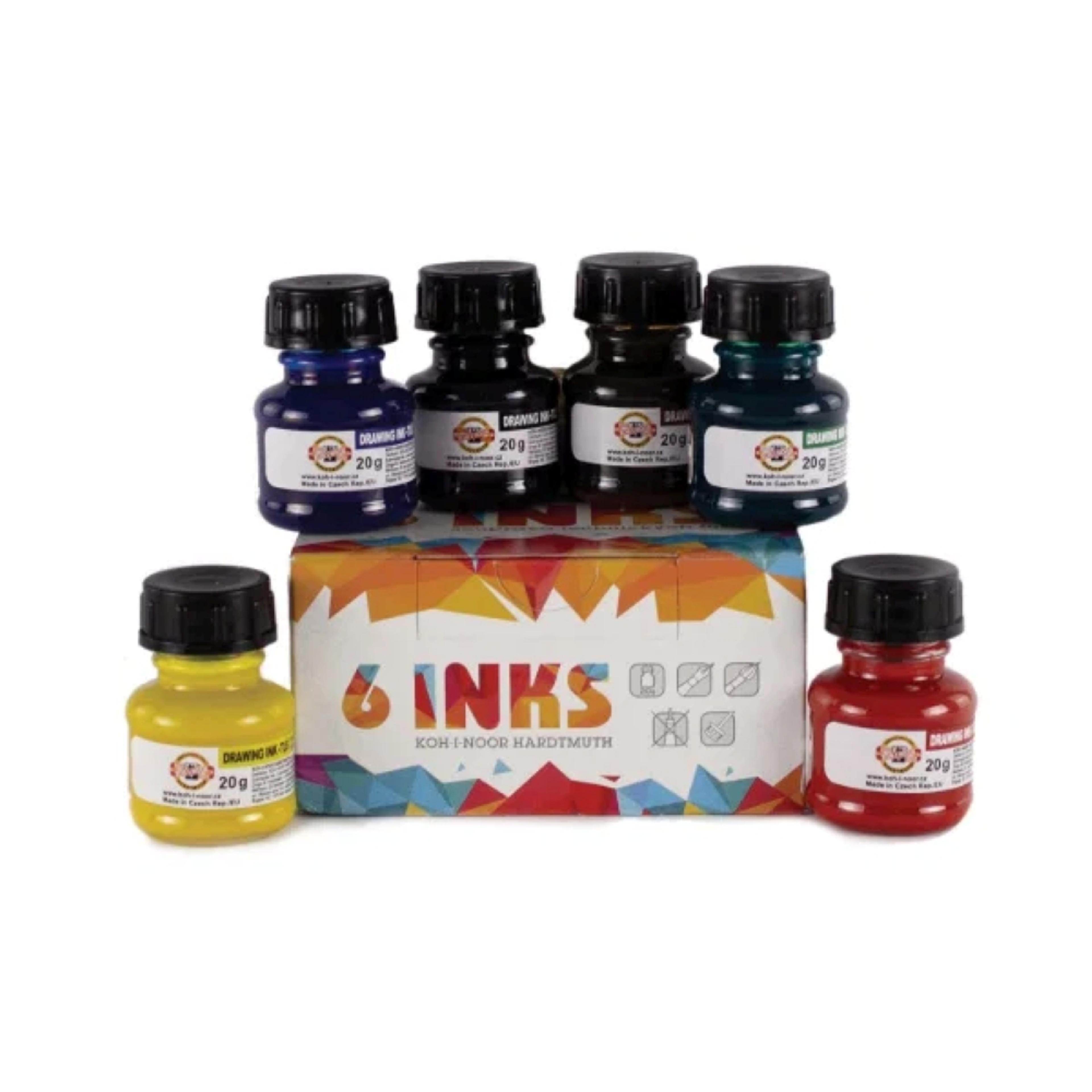 Koh-I-Noor Drawing Ink Set - 6 x 20g