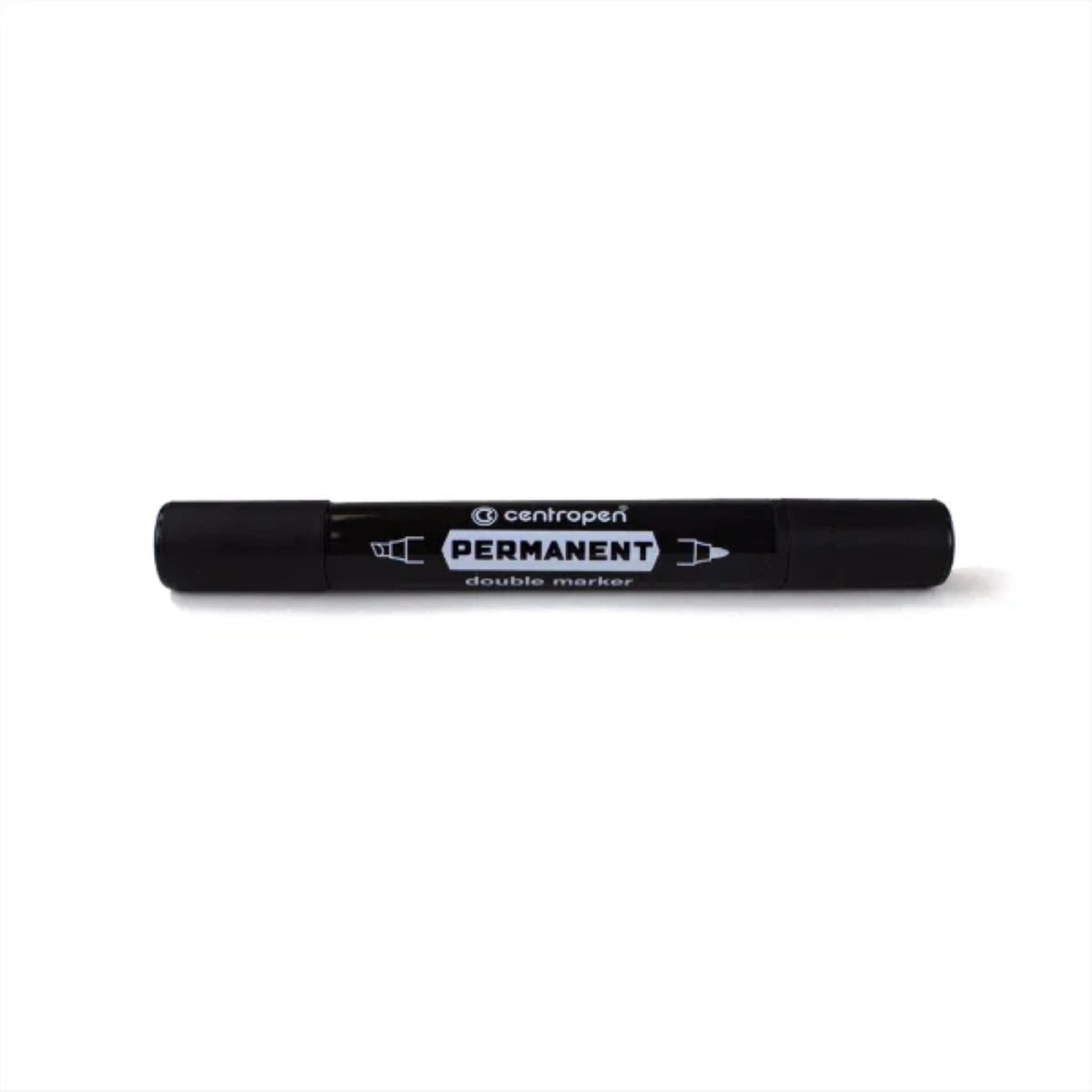 Centropen Twin-Tip Permanent Marker Pens - Black - Pack of 10