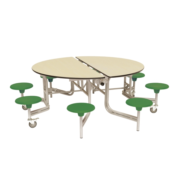 Hc48502103c 8 Seater Circular Mobile Folding Dining Tables Findel International 8 Seater Circular Mobile Folding Dining, Plastic Round Table That Seats 8