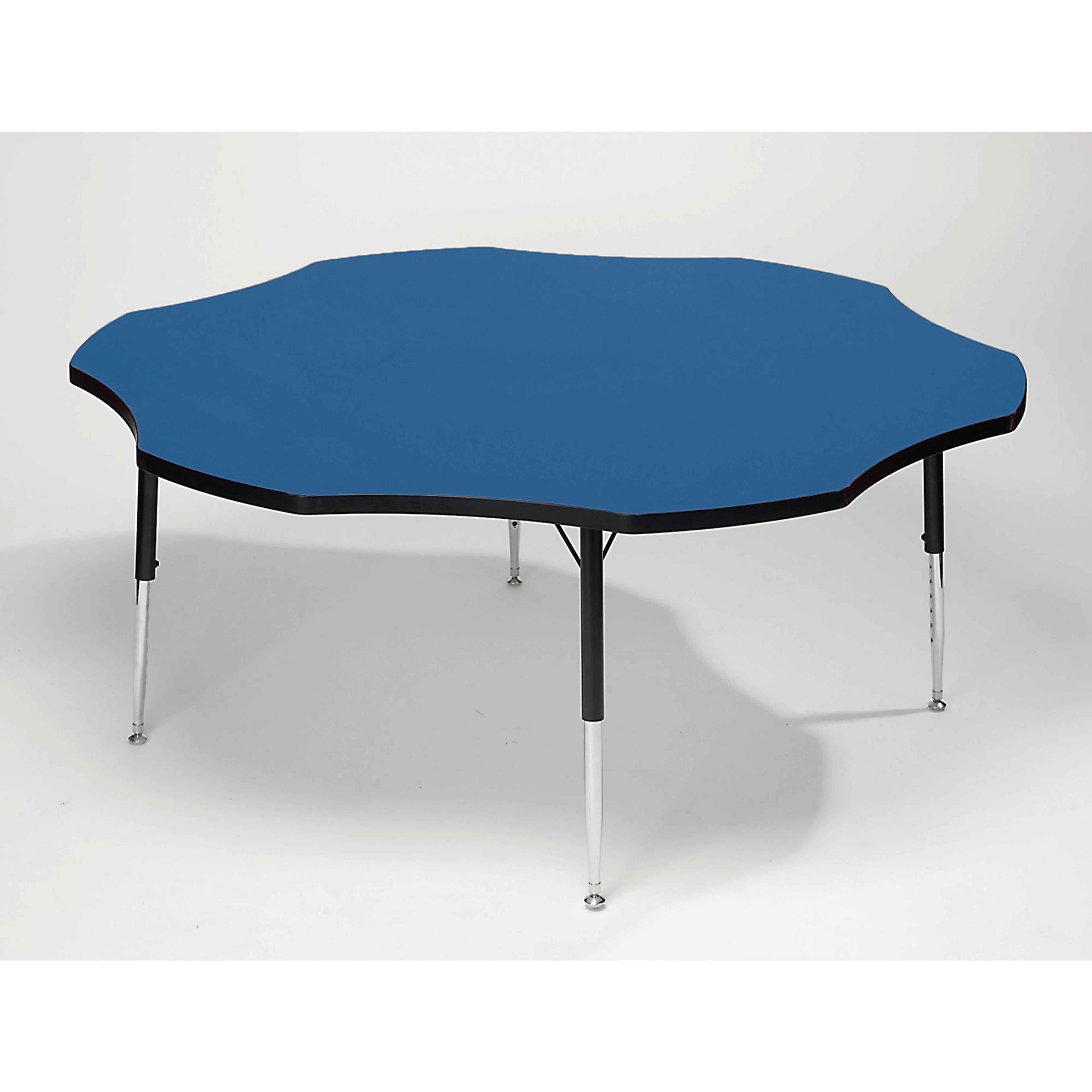 Tuf Top Flower Height Adjustable Classroom Table - 1525 x 430 to 635mm - Blue