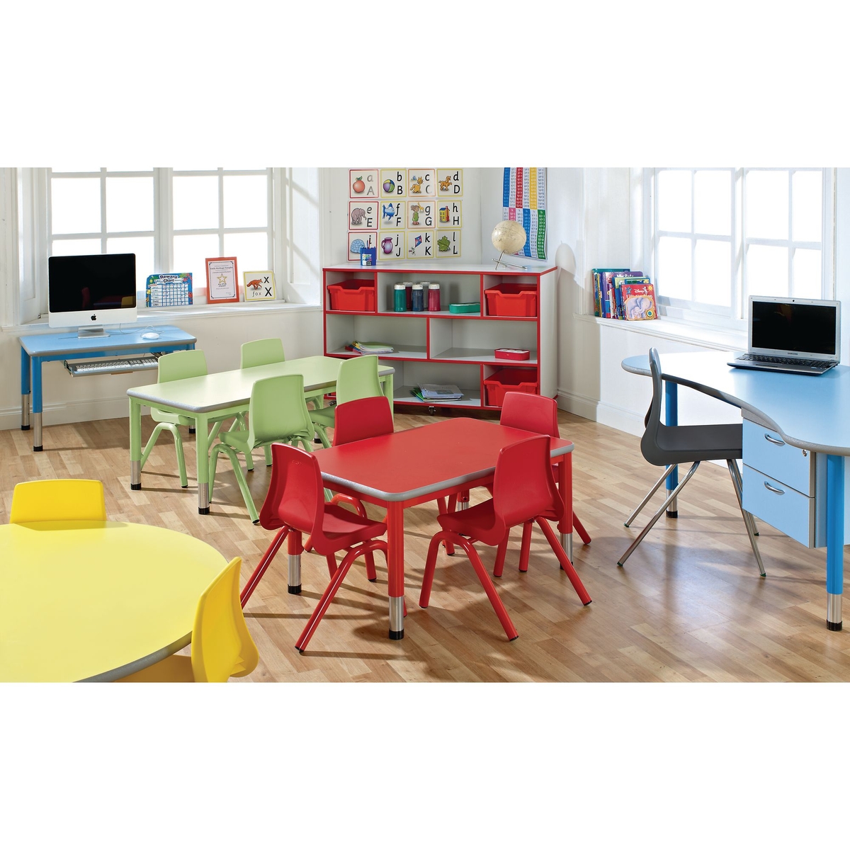 Harlequin Rectangular Height Adjustable Steel Classroom Table - 900 x ...