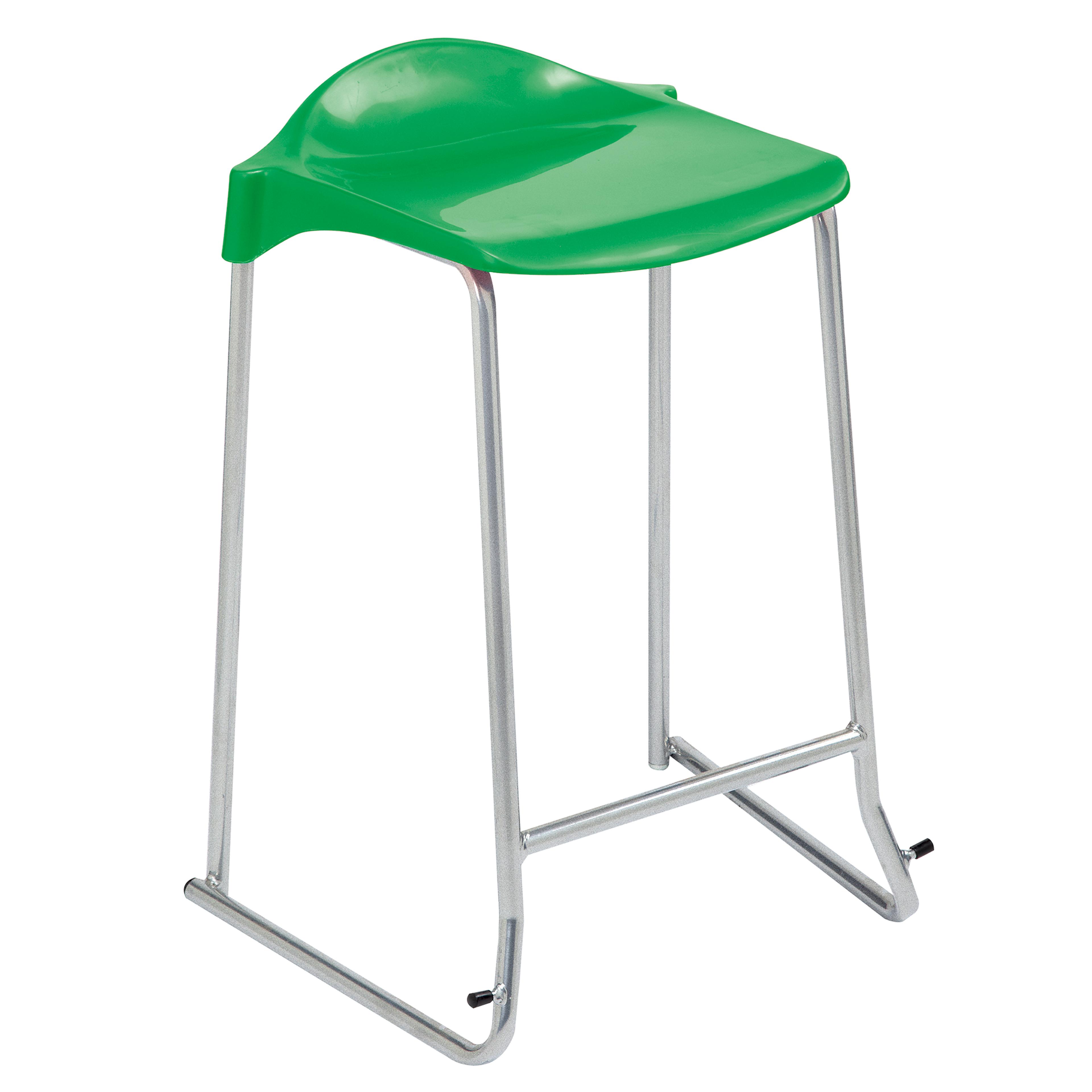 WSM Skid Base Stool - Seat height: 610mm - Green