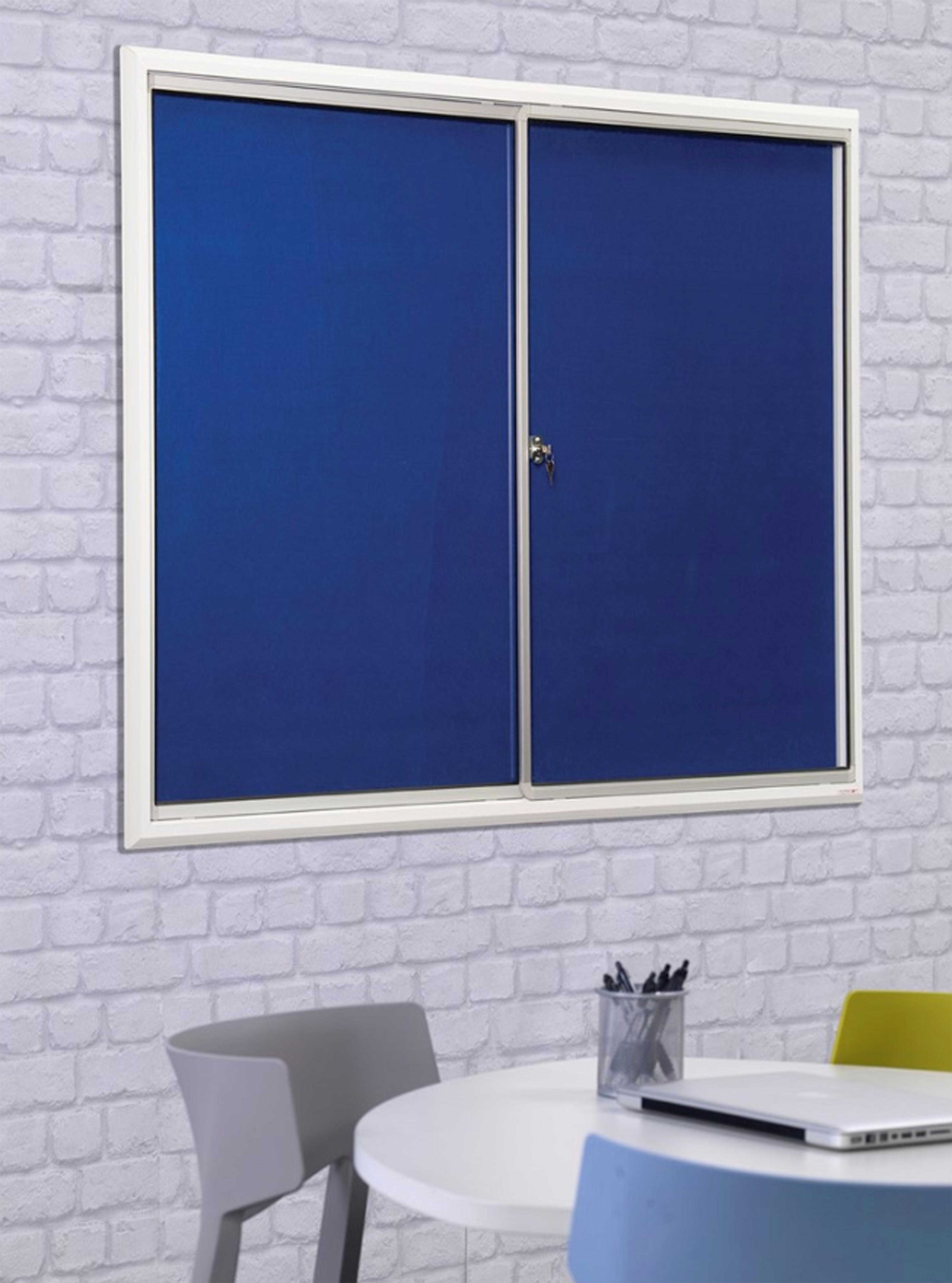 Safety Locking Noticeboards - Blue 12x12