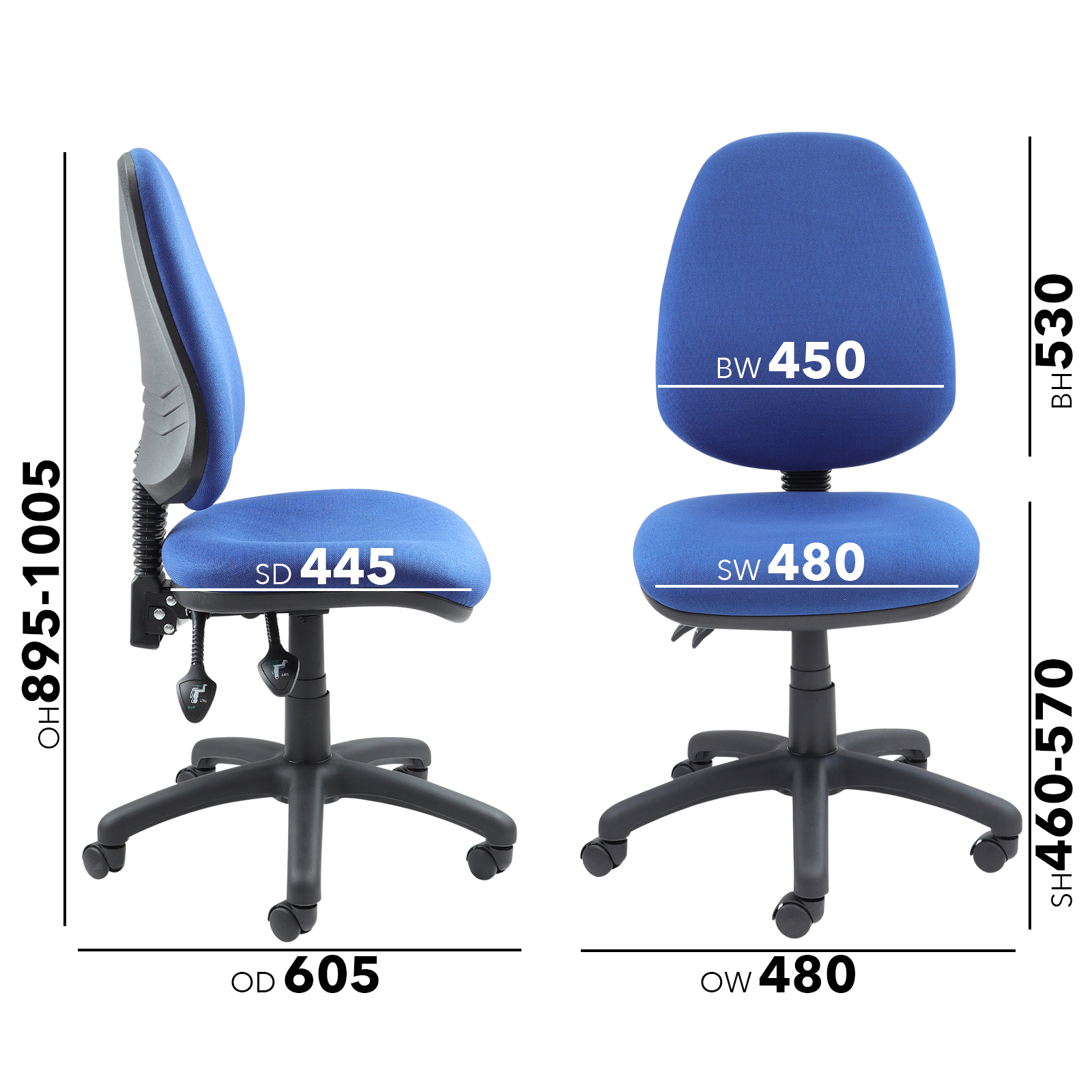 Operator Chair - No Arms - Blue | HE1184454A | Hope