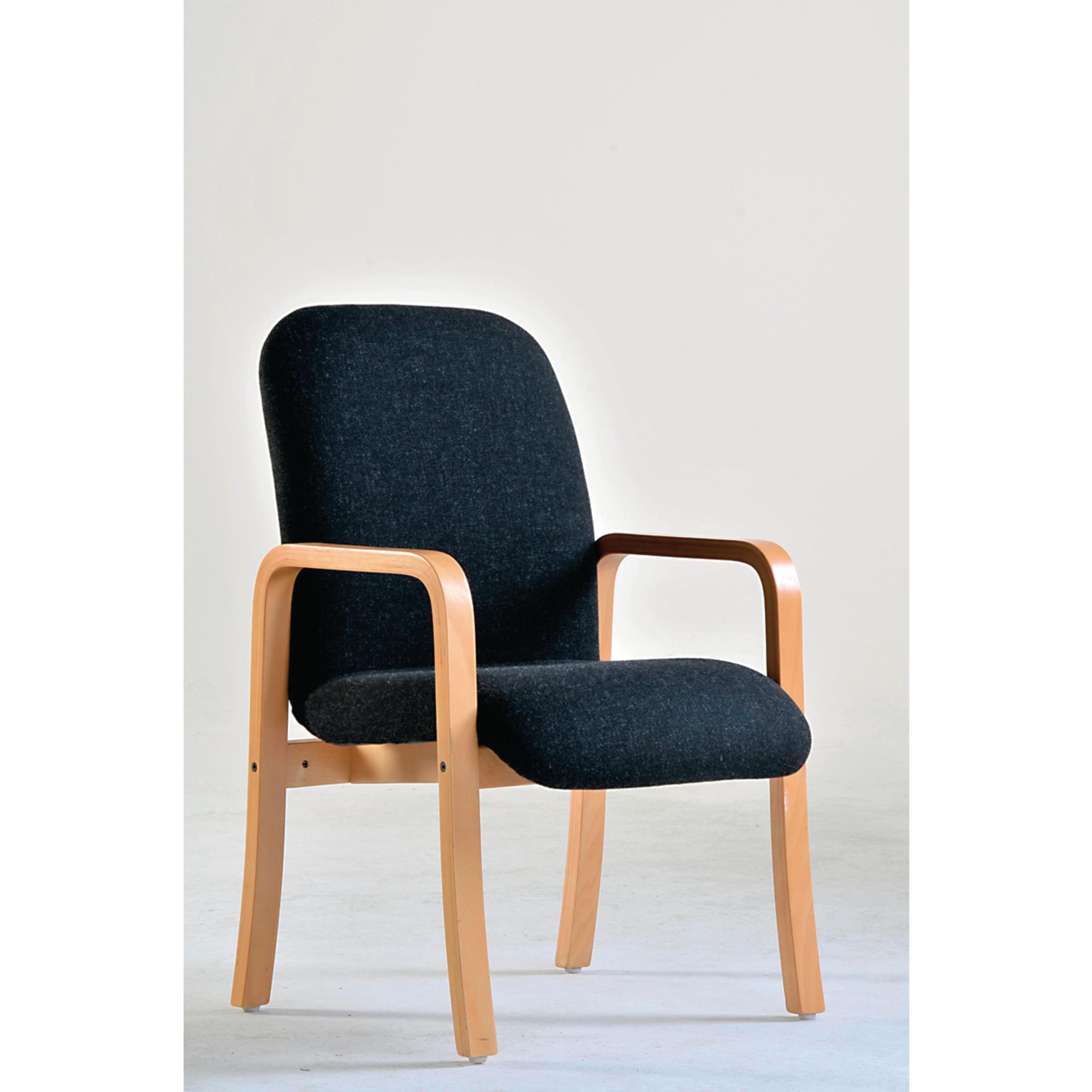 Classmates Reception Chair with Double Arm - Charcoal