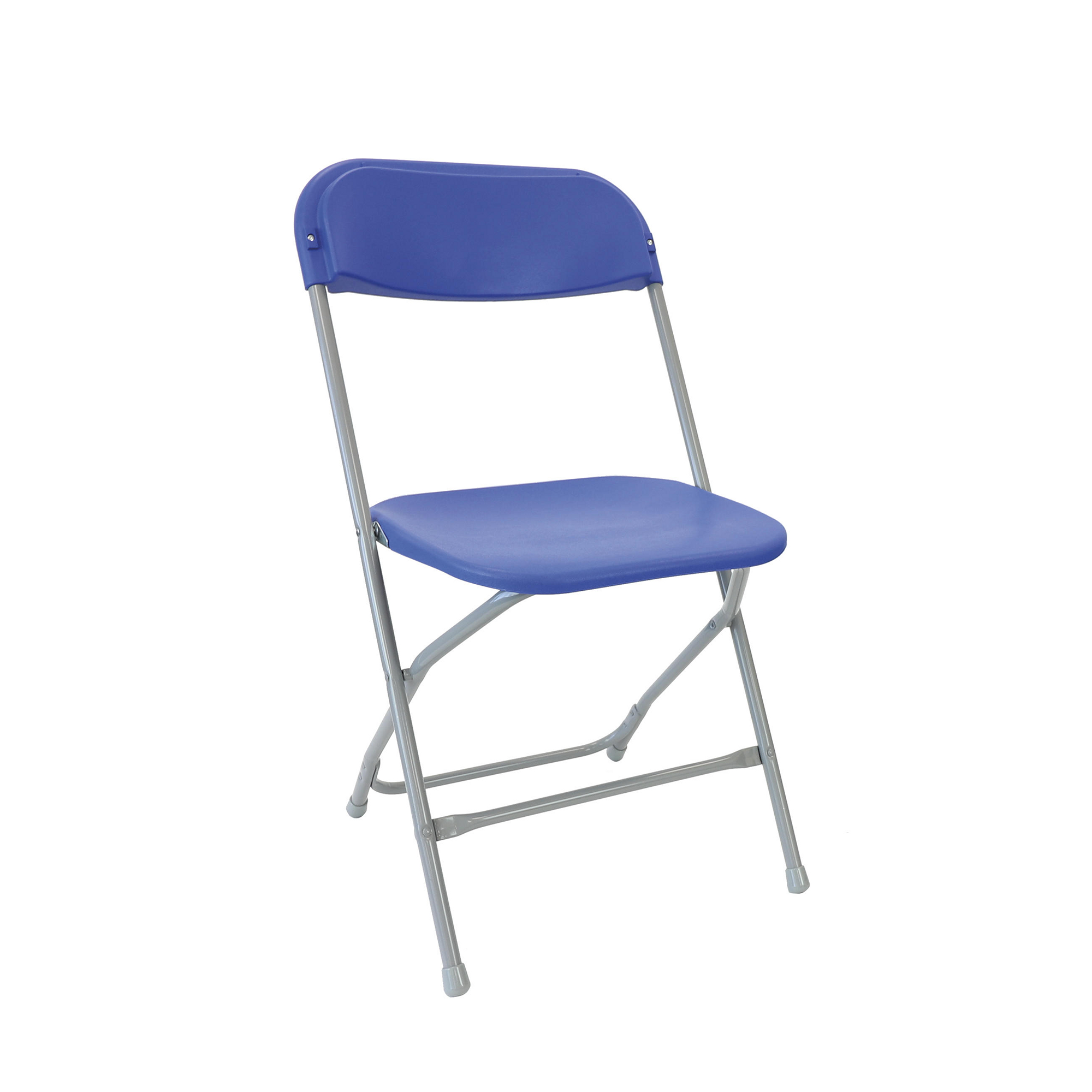 Straight Back Folding Chair Blue