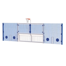 Primary 5-a-Side Goal With Netball Ring and High Side Panels - White Frame