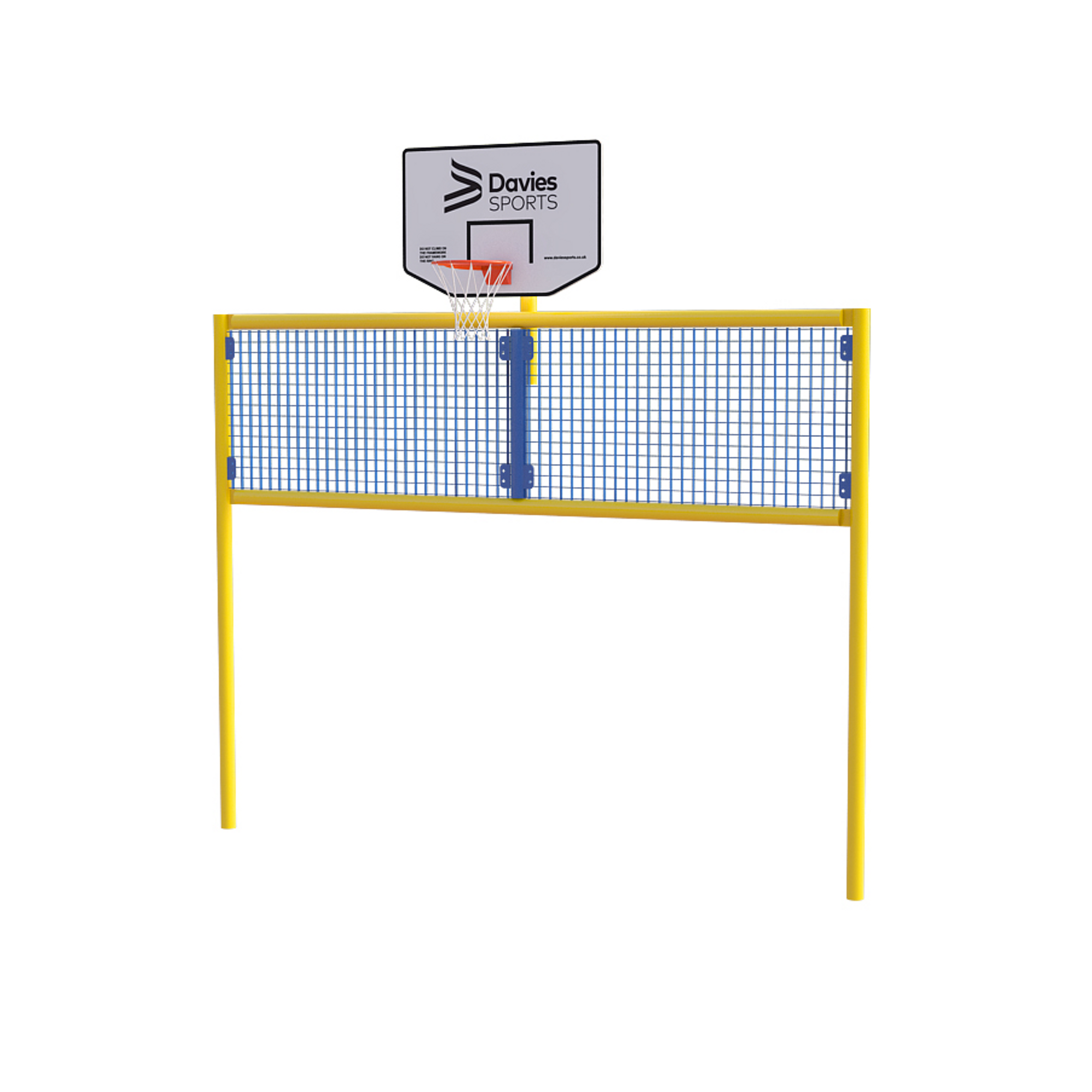 Full Open Goal Basketball Yel Frame Blue