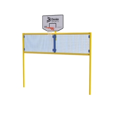 Open Football Goal With Basketball - Yellow Frame - Full Height 