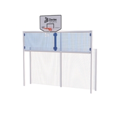 Open Football Goal With Basketball and Rebound Wall - White Frame - Full Height 