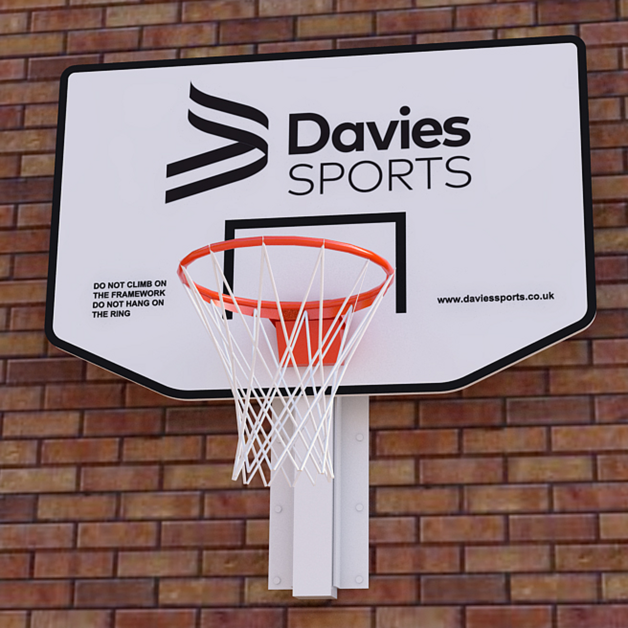 Wall Mounted Basketball Board Wht Mount