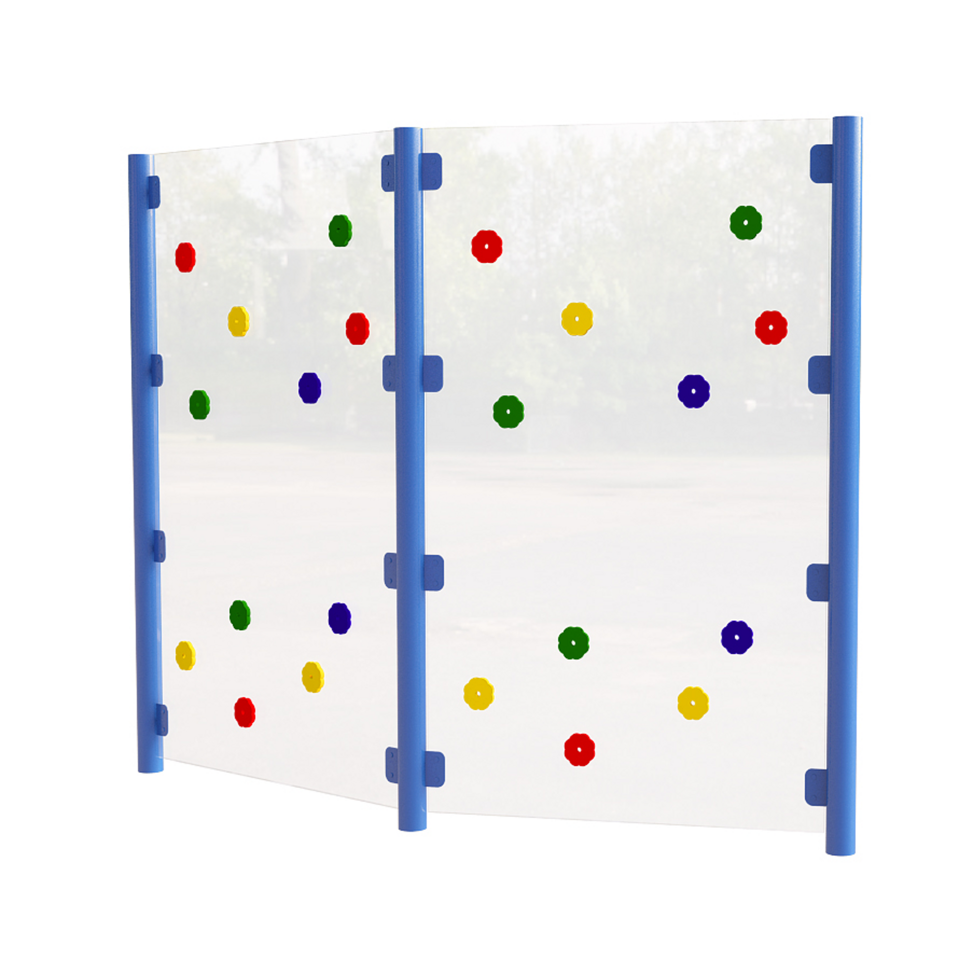 2 Bay Clear Traverse Wall Blue Posts