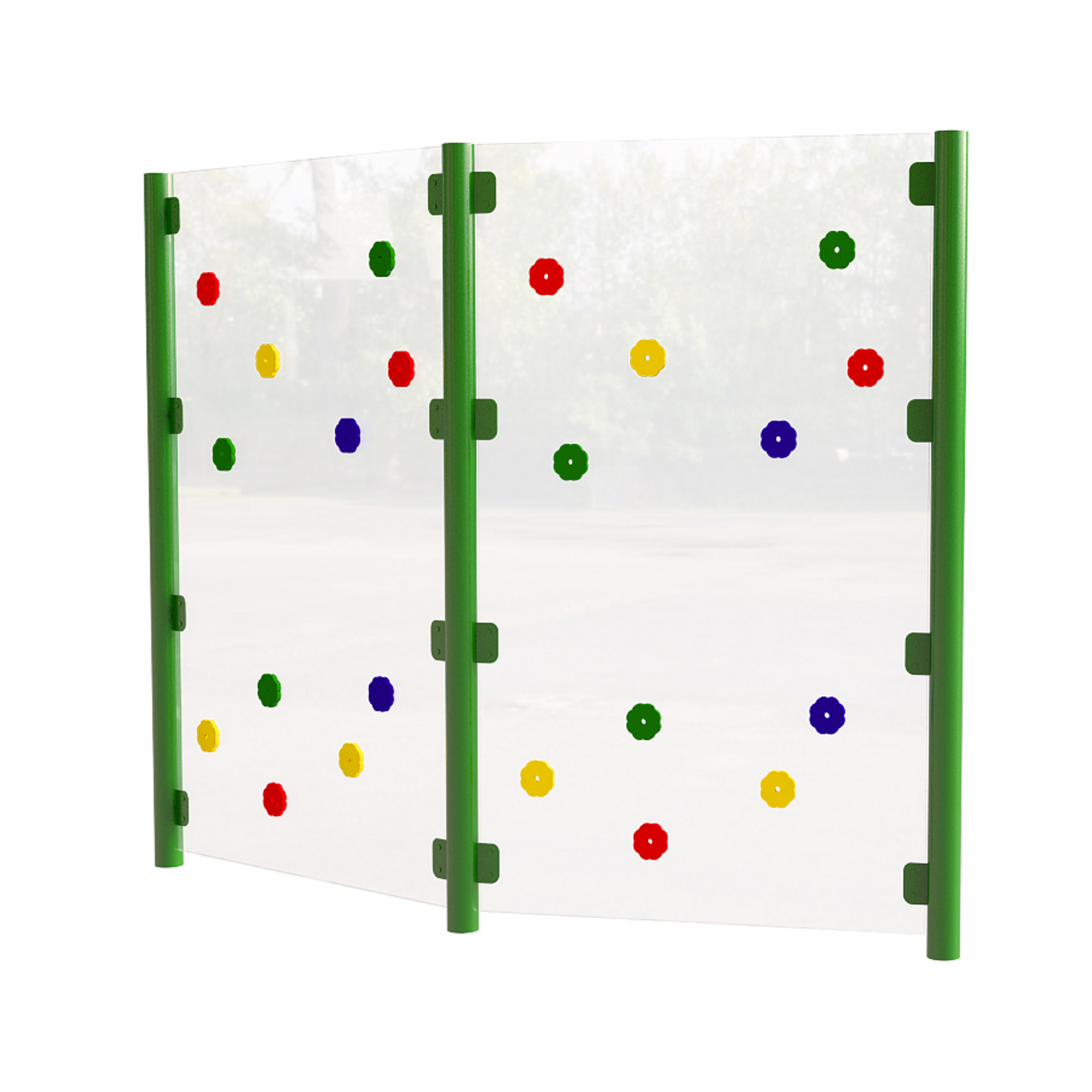 2 Bay Clear Traverse Wall Green Posts