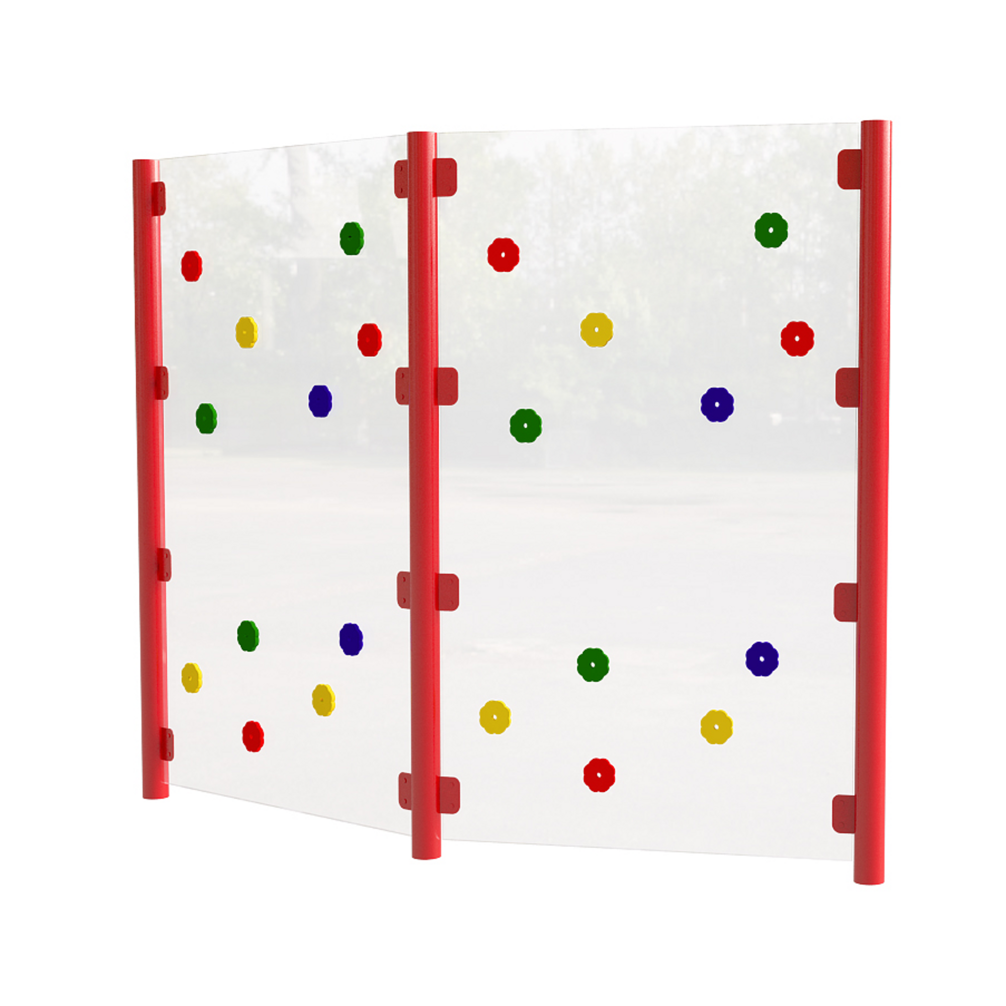 2 Bay Clear Traverse Wall Red Posts