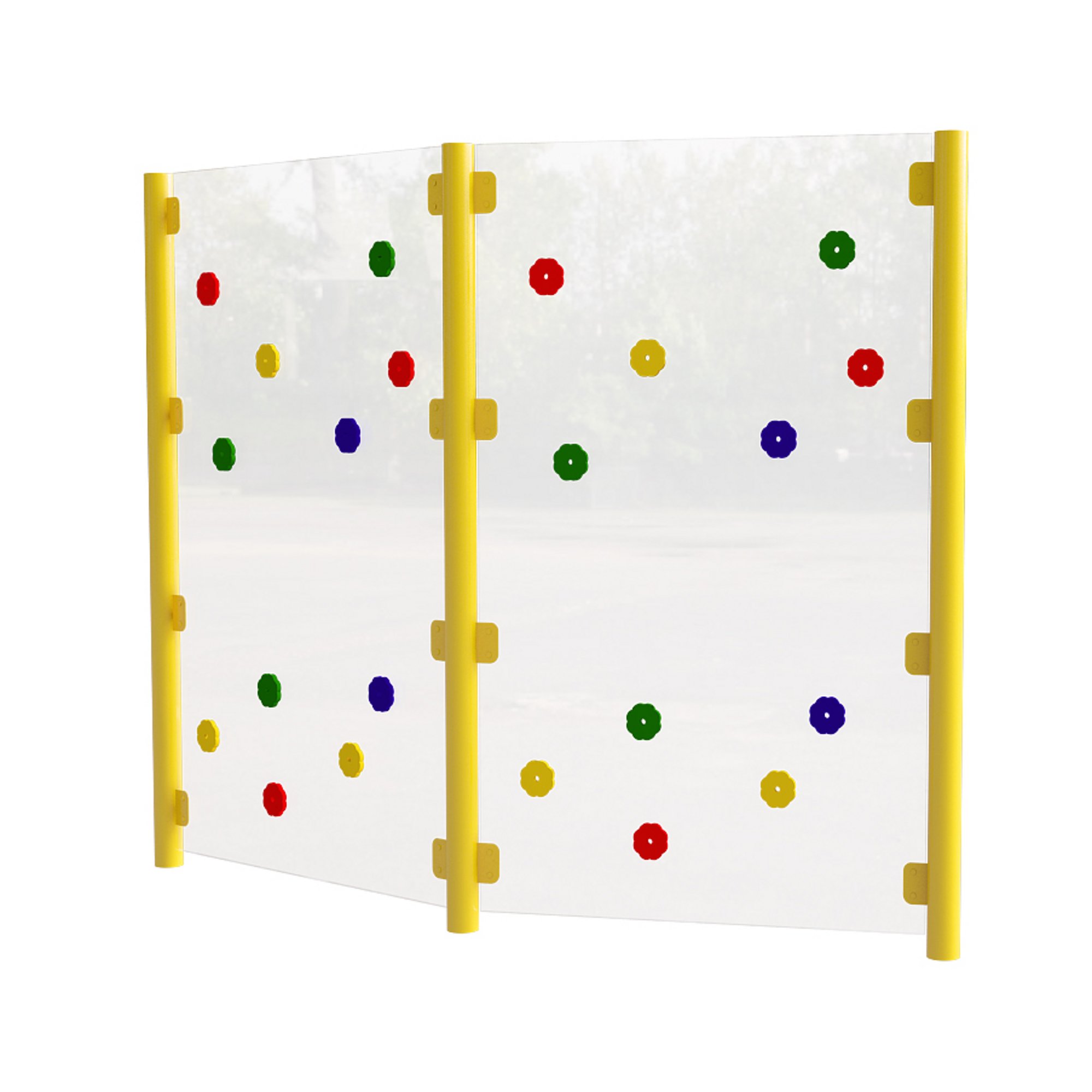 2 Bay Clear Traverse Wall Yellow Posts