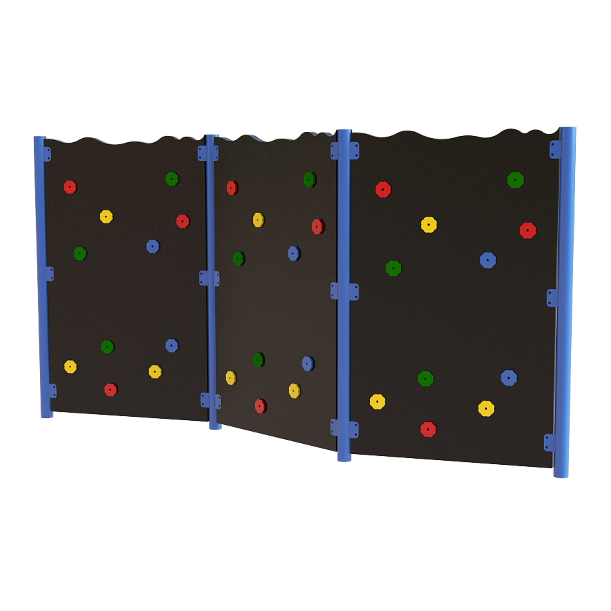 3 Bay Solid Traverse Wall Blue Posts