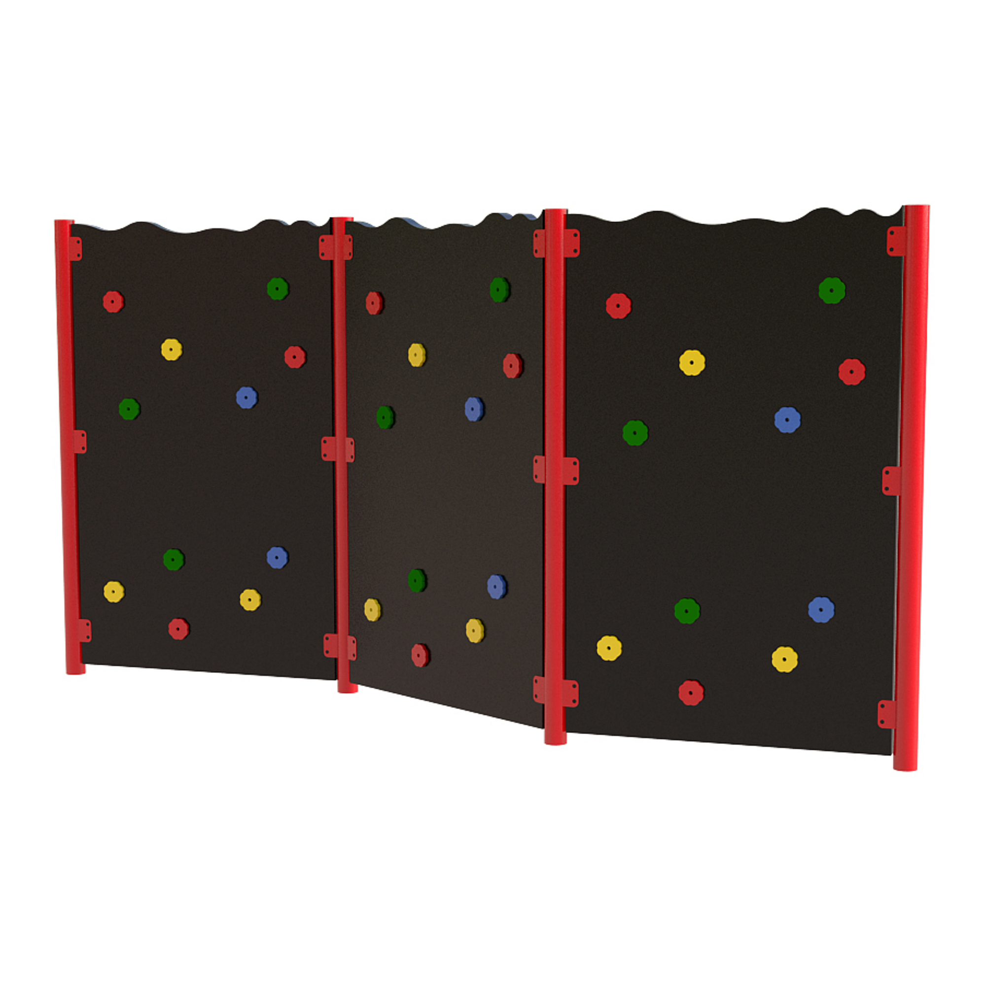 3 Bay Solid Traverse Wall Red Posts