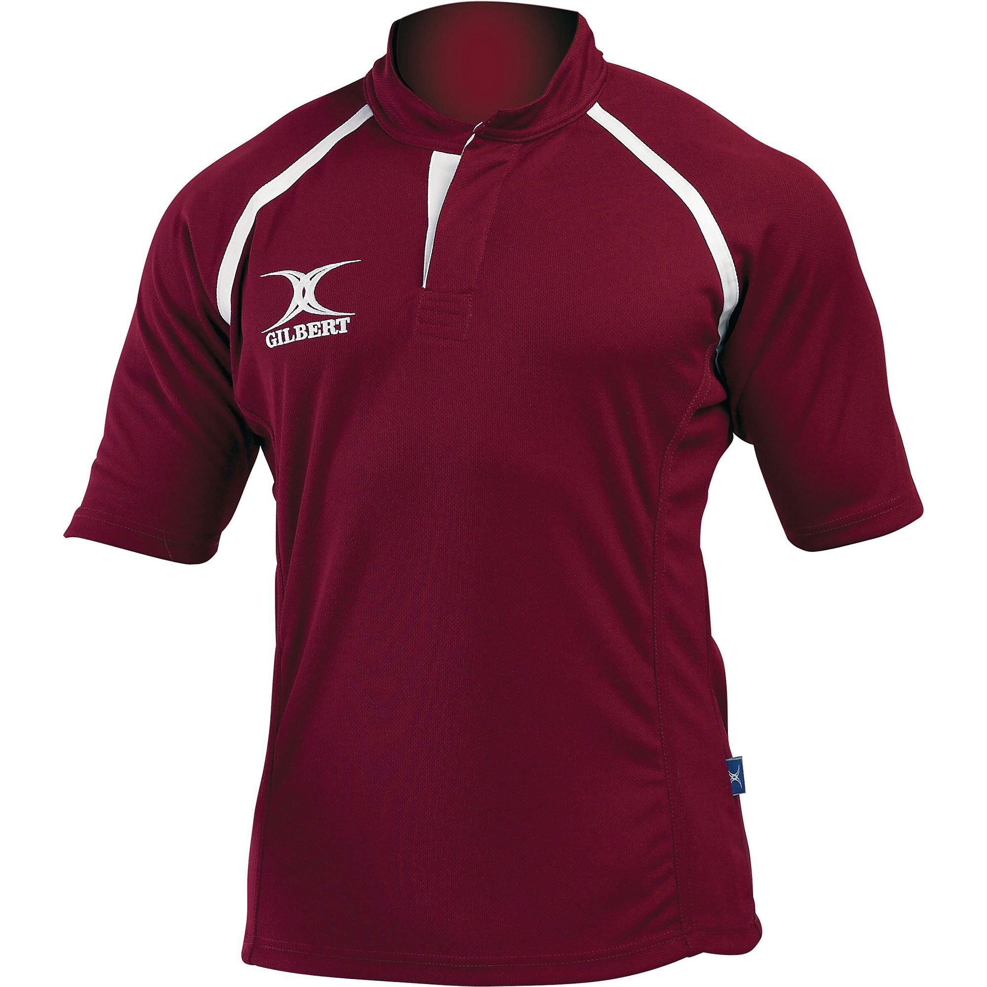 Gilbert Plain Rugby Shirt 32in Maroon