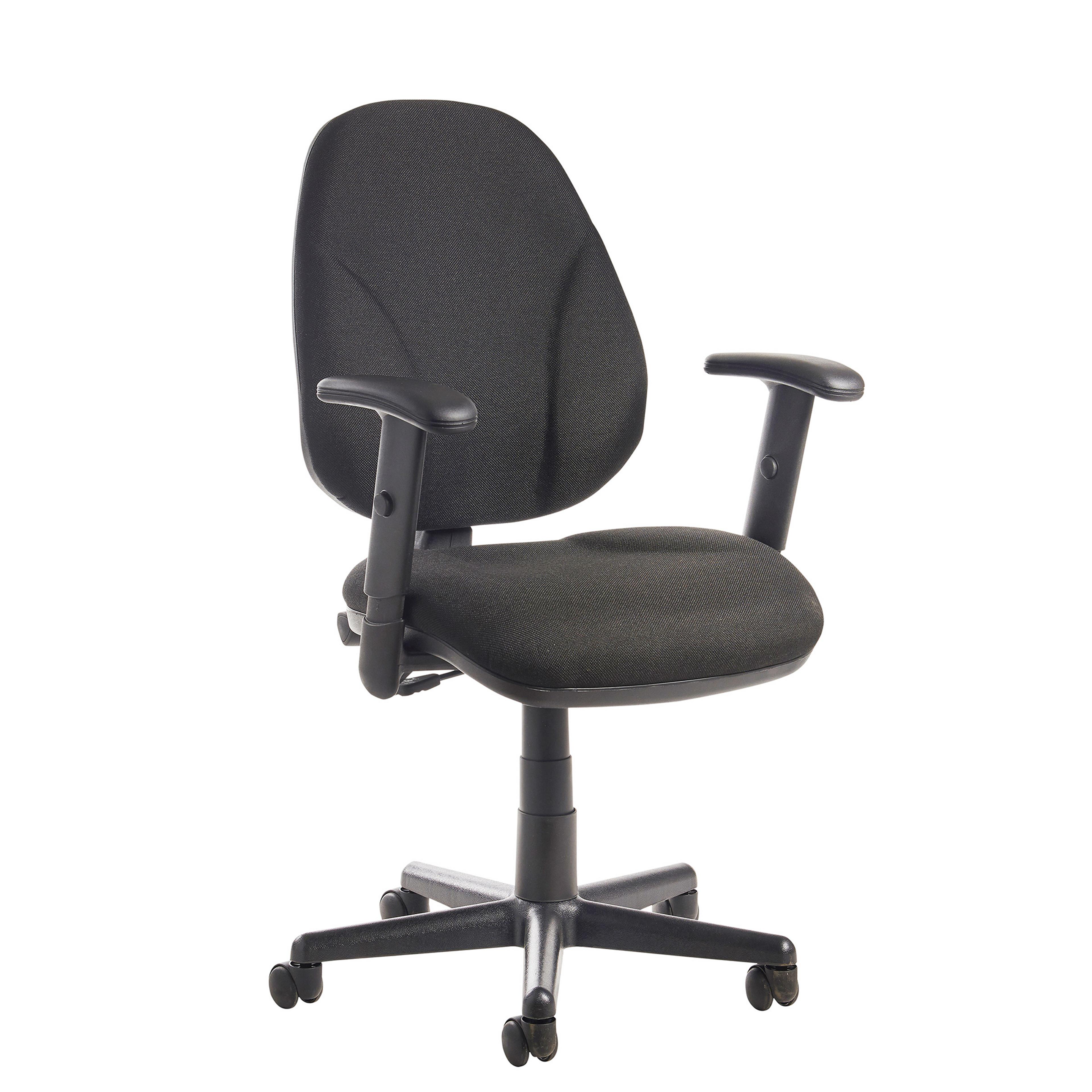 Operators Chair Lumbar Adjst Arms Black