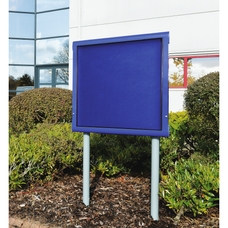 SPACERIGHT Weathershield Freestanding Outdoor Showcase Noticeboard - Surface Mounted Posts