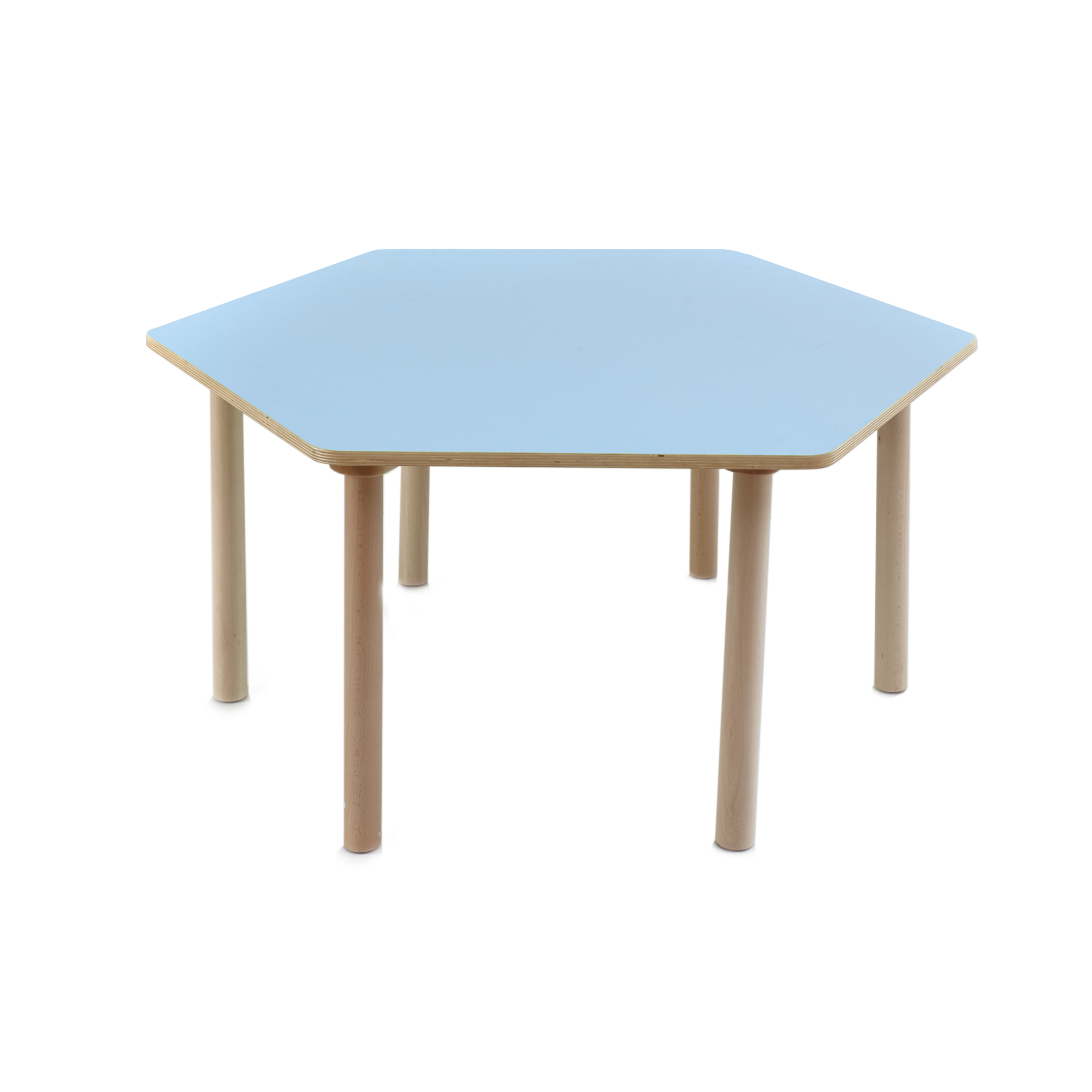 Pastel Hexagon Table Blue H460