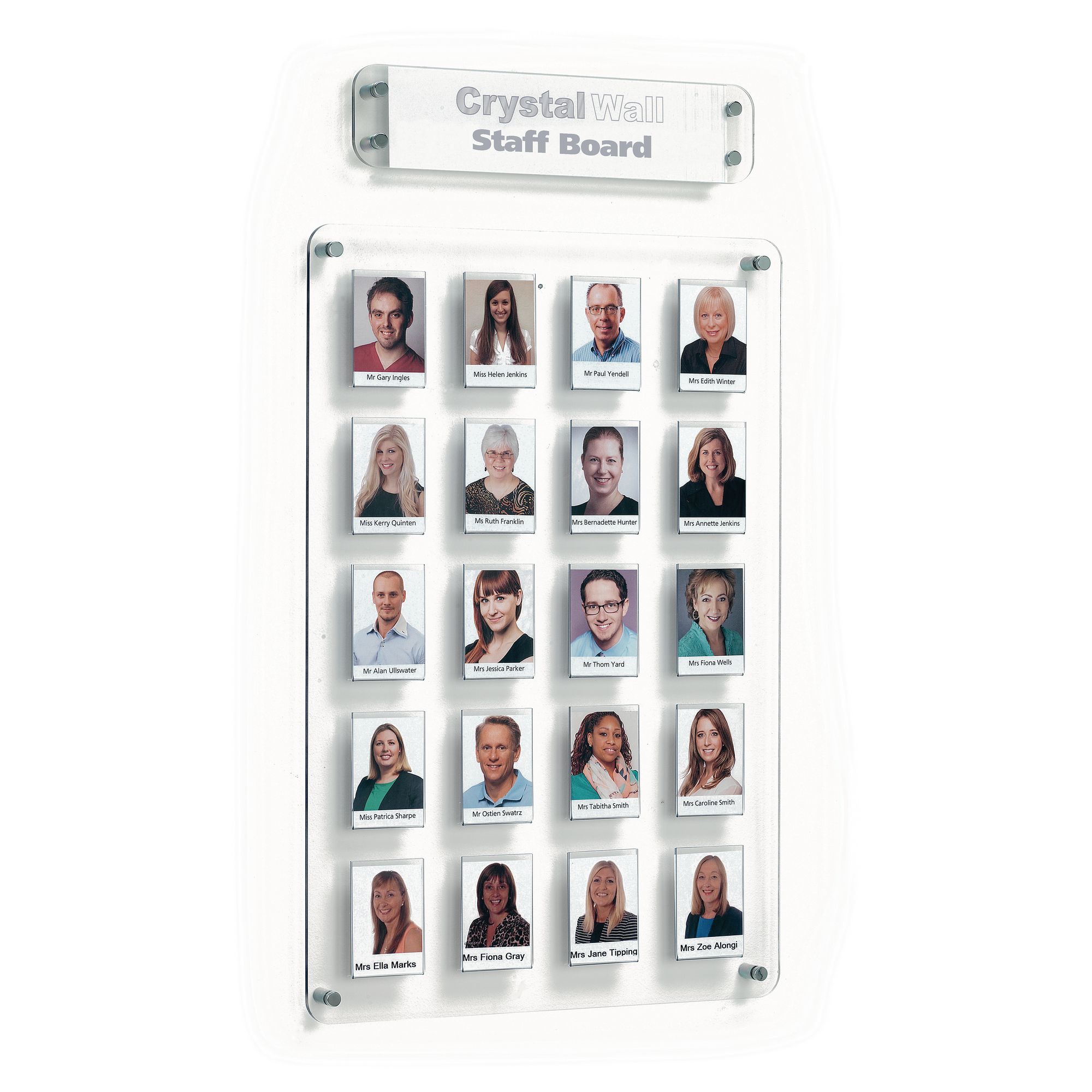 Crystal Wall Staff Board - 9 Pockets