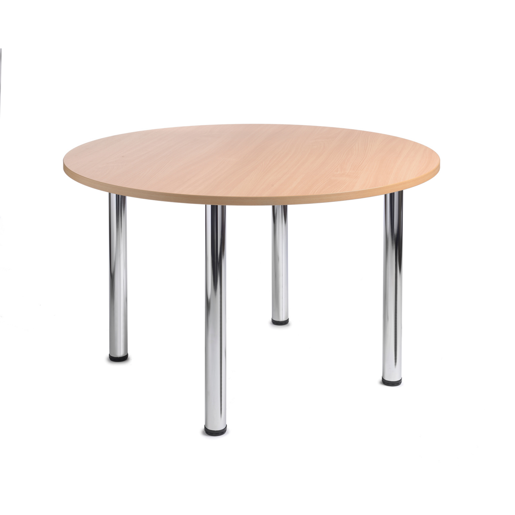 Turin Round Table With Chrome Legs Oak