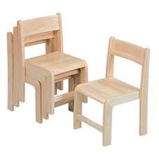 GALT Stackable Wooden Chair - Beech - Pack of 4 