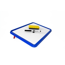 A4 Wedge - Dry-Wipe, Magnetic, Writing Slope, Whiteboard Set with Dry-Wipe Pen and Board Rubber - Blue