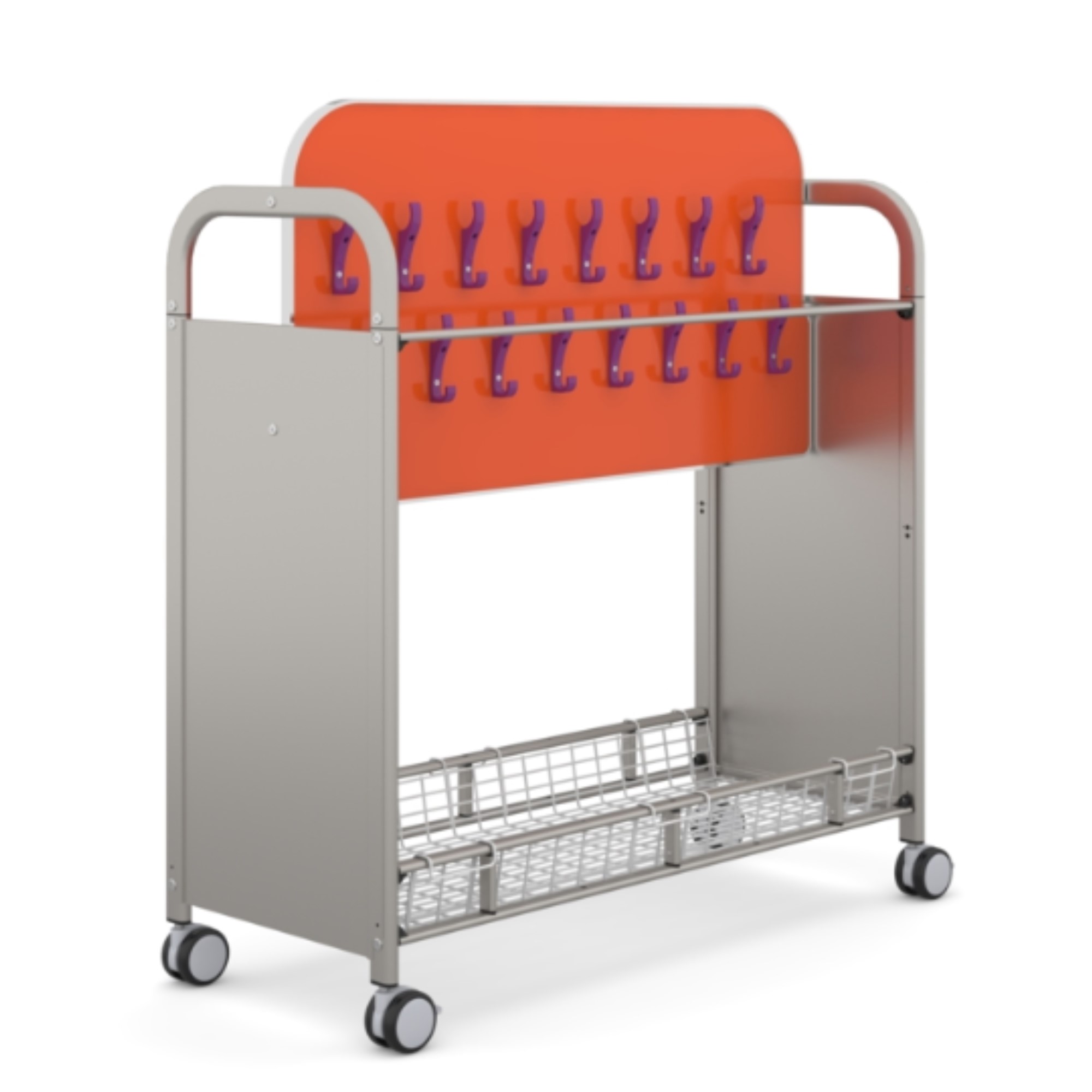 Callero Plus Cloakroom Trolley Silver