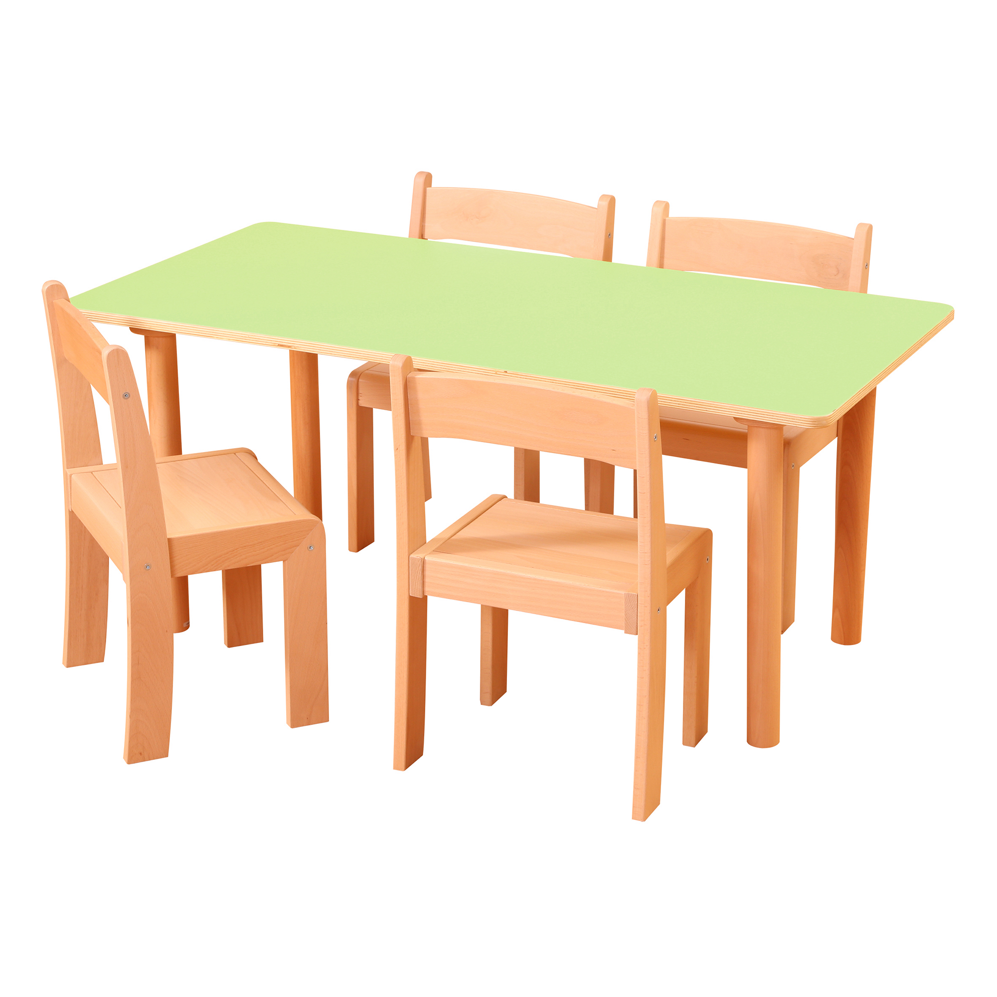 Pastel Green Rect Table H46 And 4 Chairs